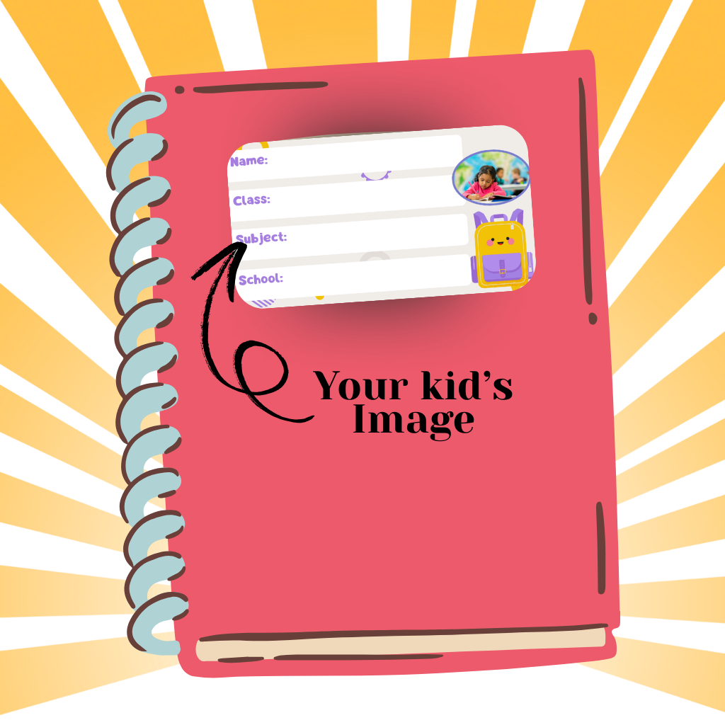 Custom Kids Notebook Sticker  - 24 Stickers @ Just 199 ₹