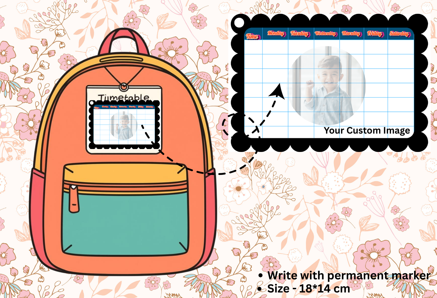 Customised Kids Time-Table - 18*14cm Size