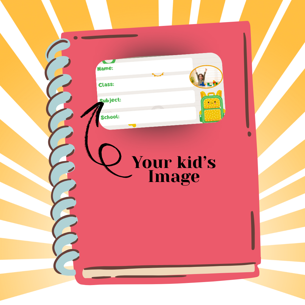 Custom Kids Notebook Sticker  - 24 Stickers @ Just 199 ₹