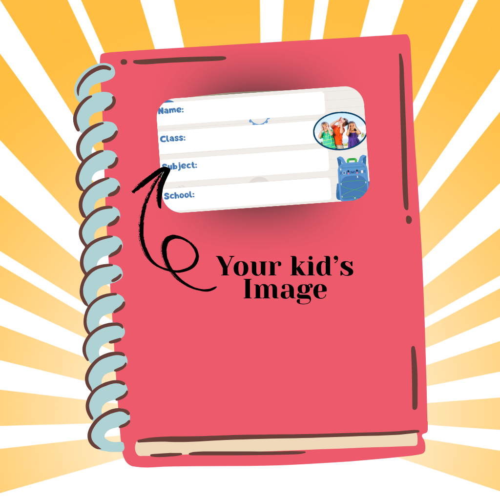 Custom Kids Notebook Sticker  - 24 Stickers @ Just 199 ₹
