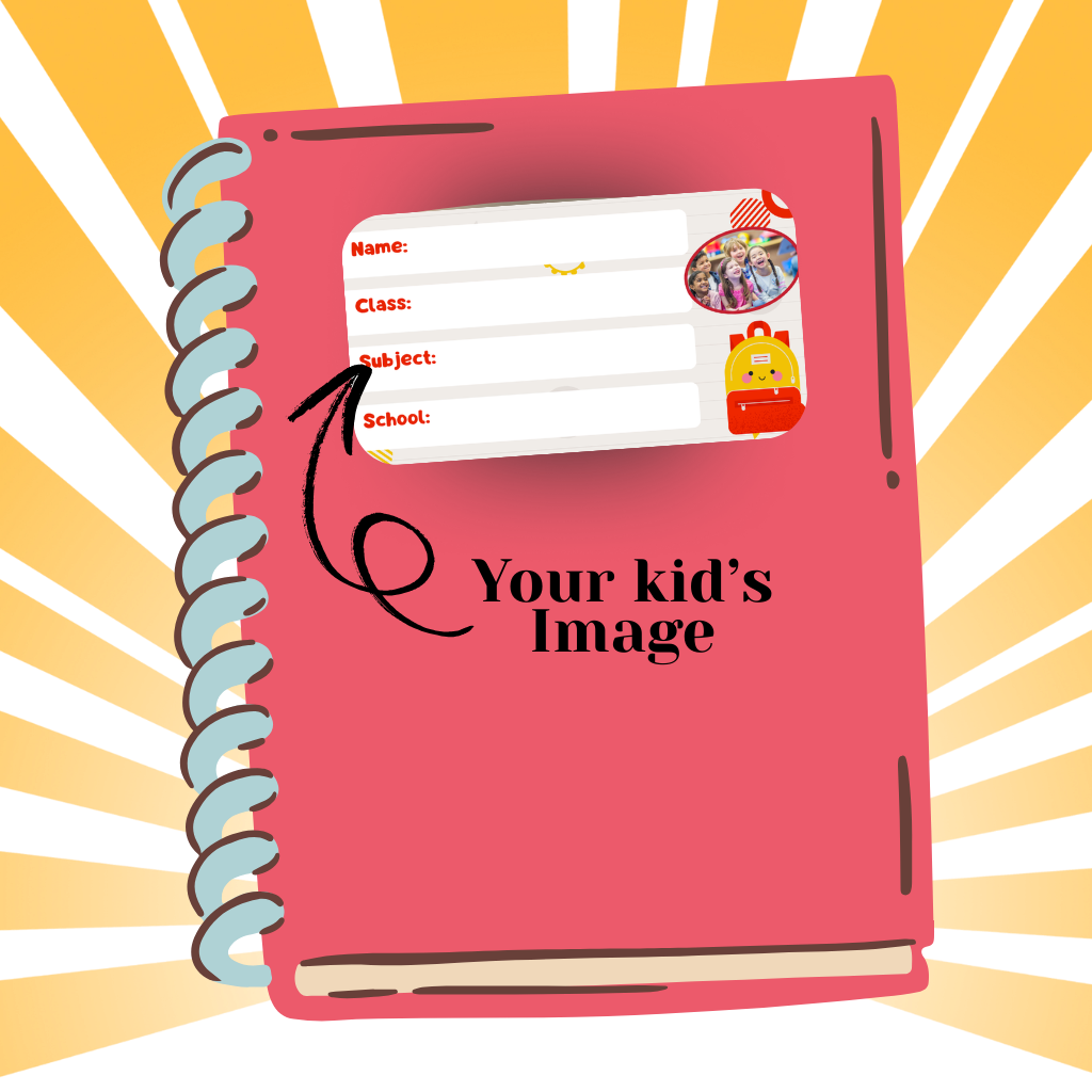 Custom Kids Notebook Sticker  - 24 Stickers @ Just 199 ₹