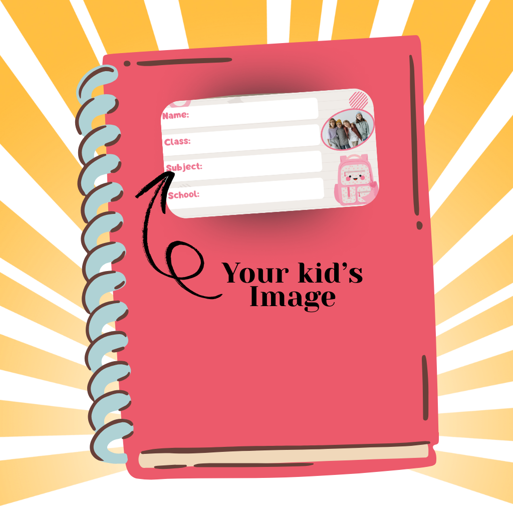 Custom Kids Notebook Sticker  - 24 Stickers @ Just 199 ₹