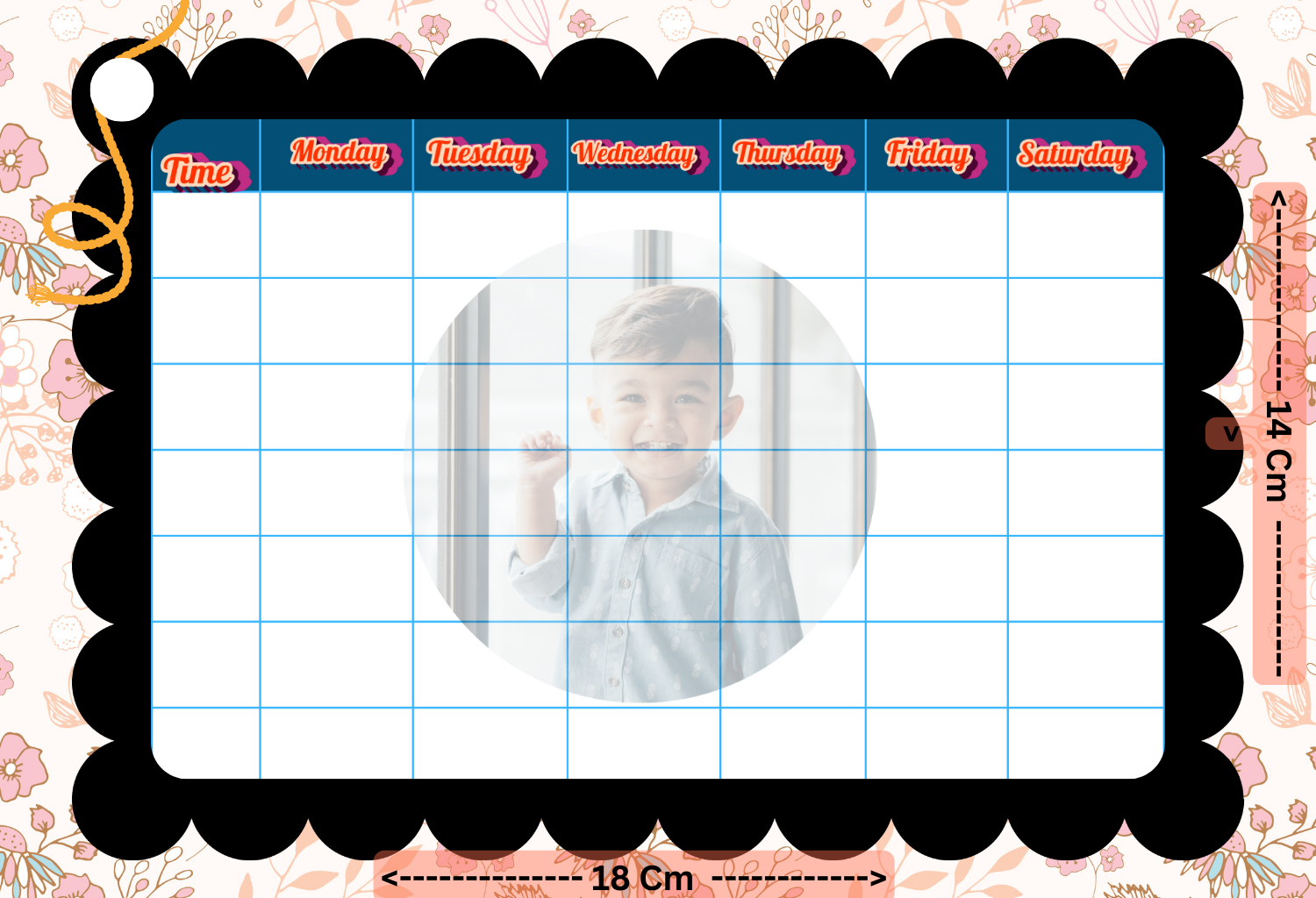 Customised Kids Time-Table - 18*14cm Size