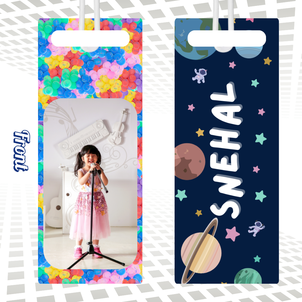 Kids Cute Bag Name & Image Tag with durable silicon loop