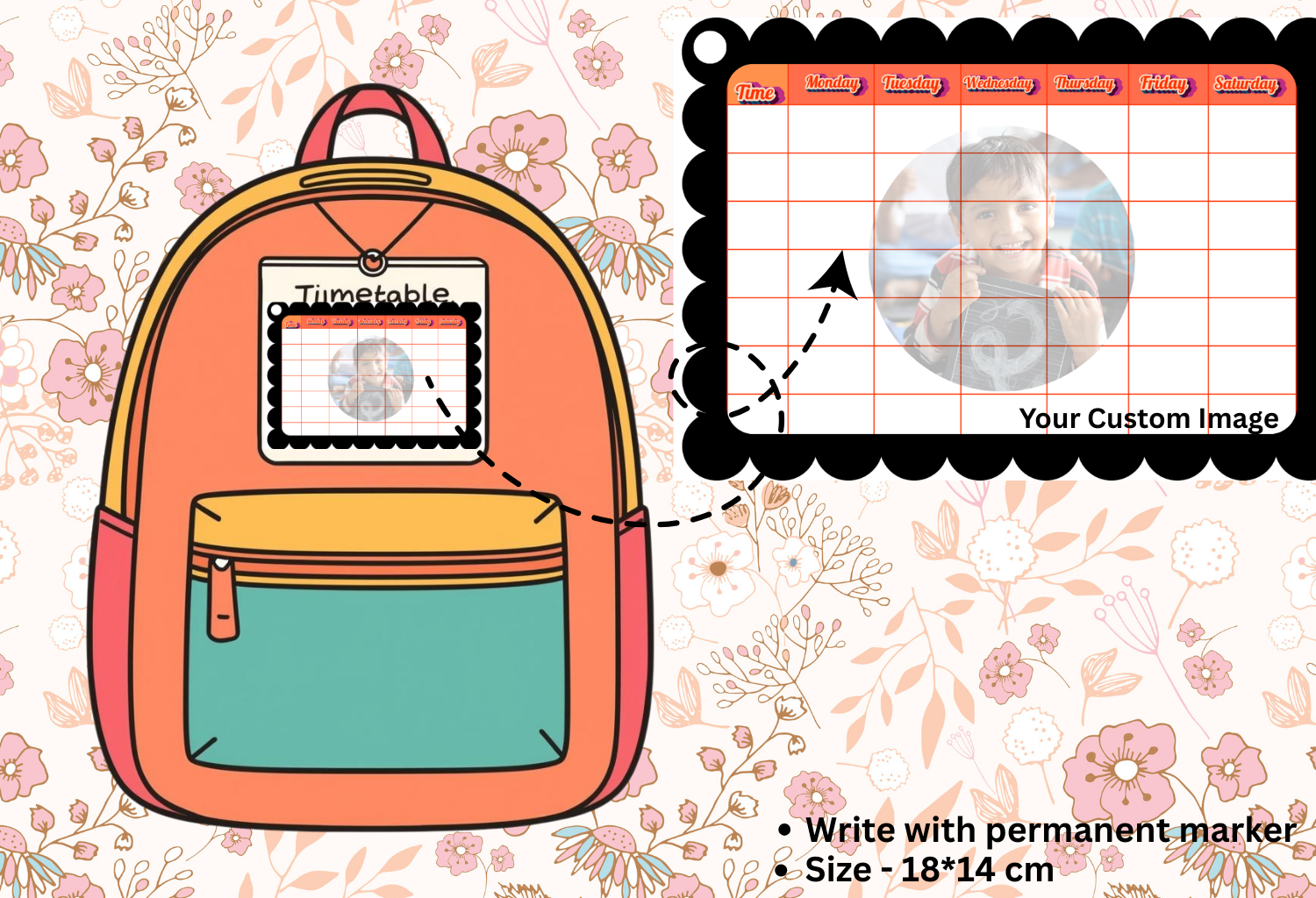 Customised Kids Time-Table - 18*14cm Size (Copy)