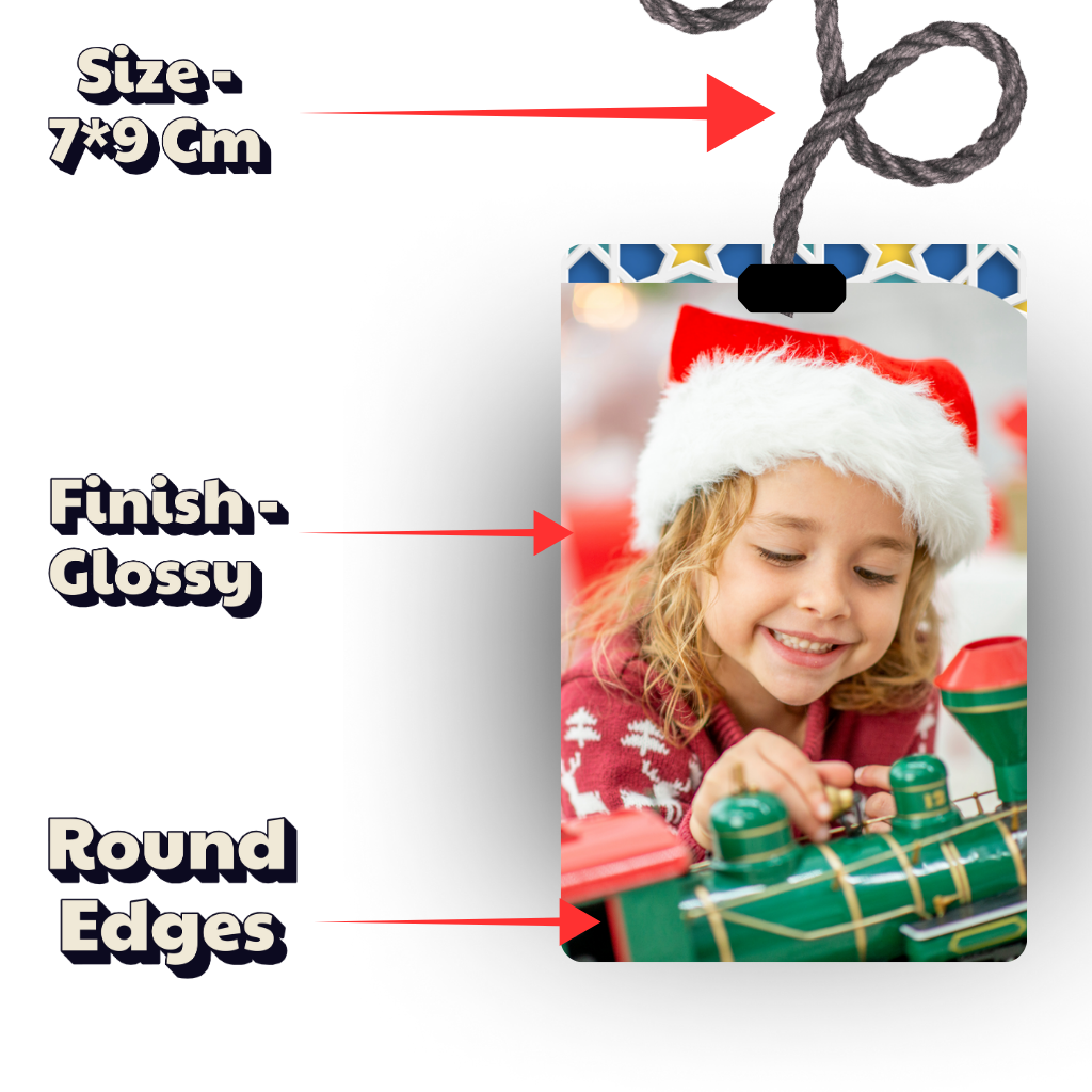 Personalised Car Hanging, Photo Car Hanging, Both Car Hanger with Photo, Best Car Accessories, Mirror Hanging Accessories, Best Gift. Size - 7*9cm, Double side print