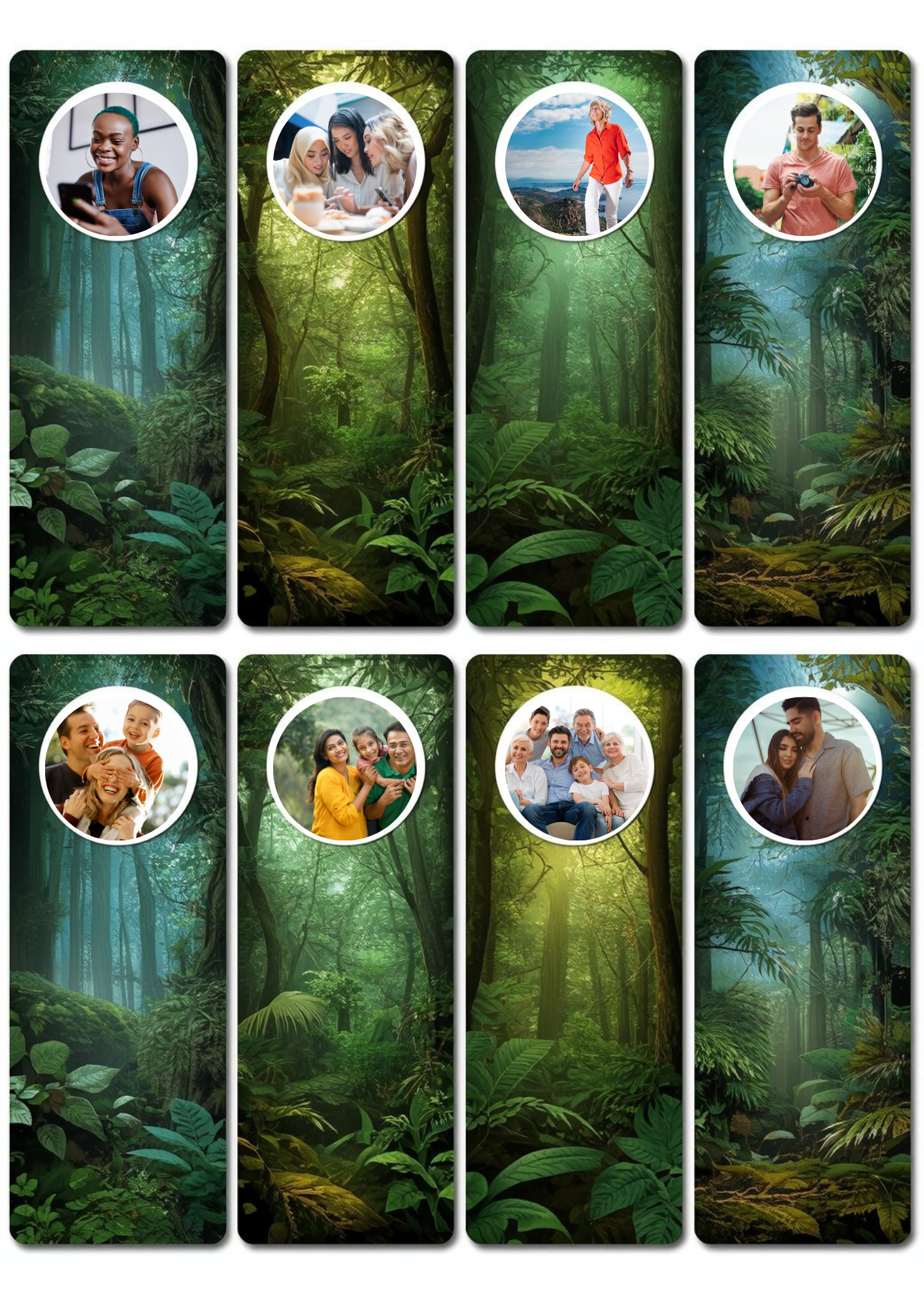 Slim,  Glossy, and Waterproof Custom Photo Bookmark – 4×13 cm ( Set of 8)