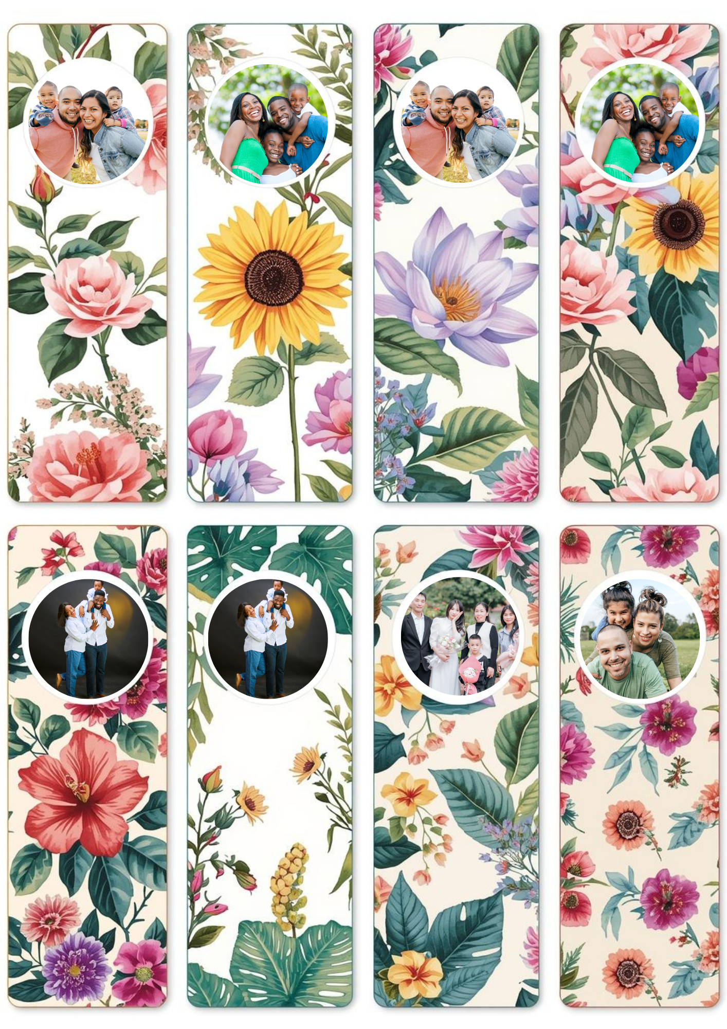 Slim,  Glossy, and Waterproof Custom Photo Bookmark – 4×13 cm ( Set of 8)