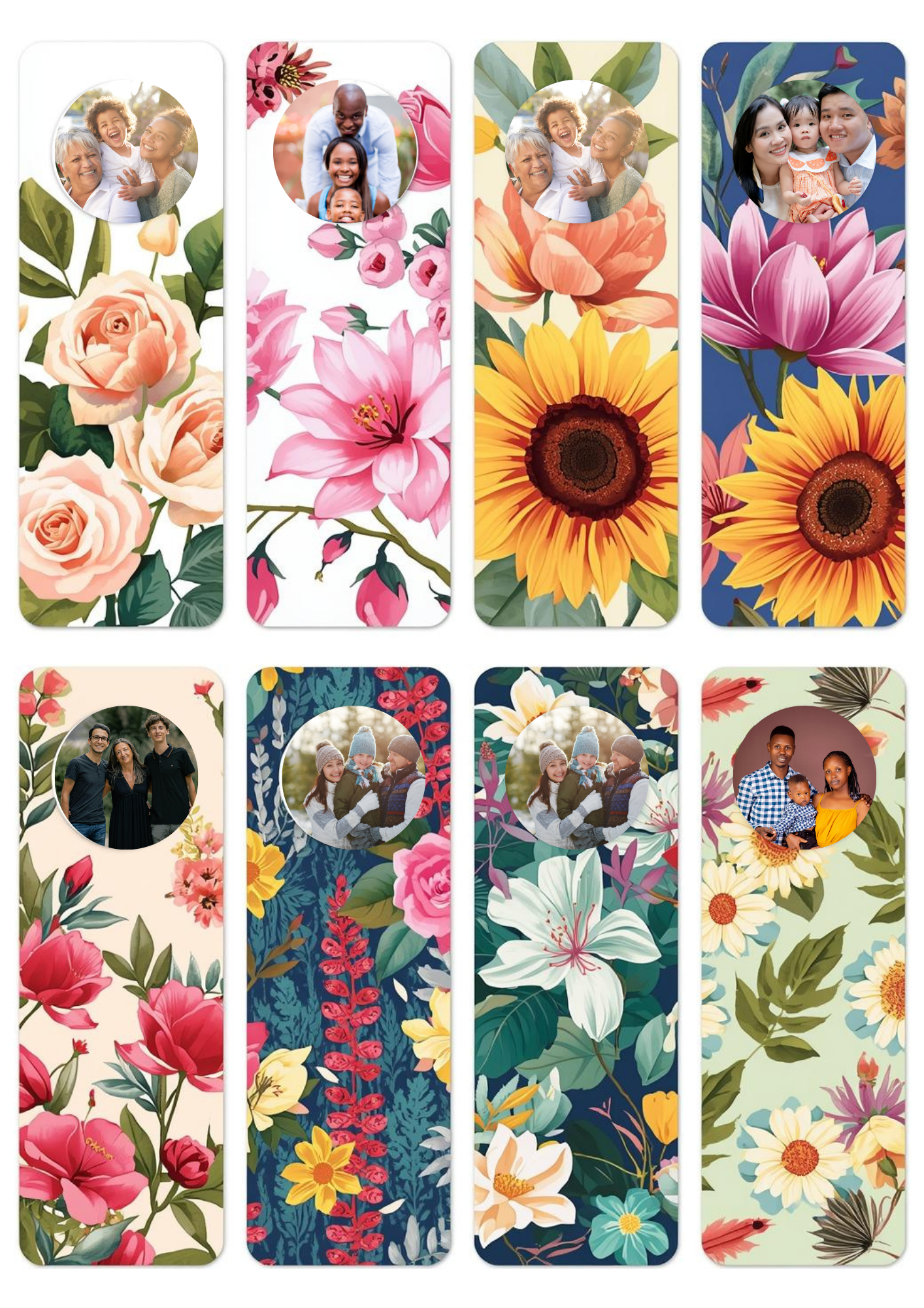 Slim,  Glossy, and Waterproof Custom Photo Bookmark – 4×13 cm ( Set of 8)