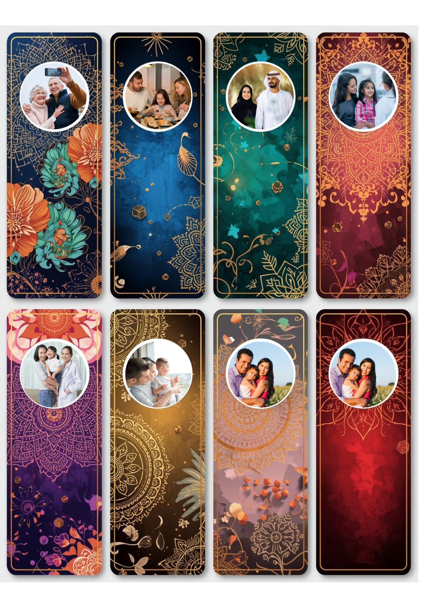 Slim,  Glossy, and Waterproof Custom Photo Bookmark – 4×13 cm ( Set of 8)