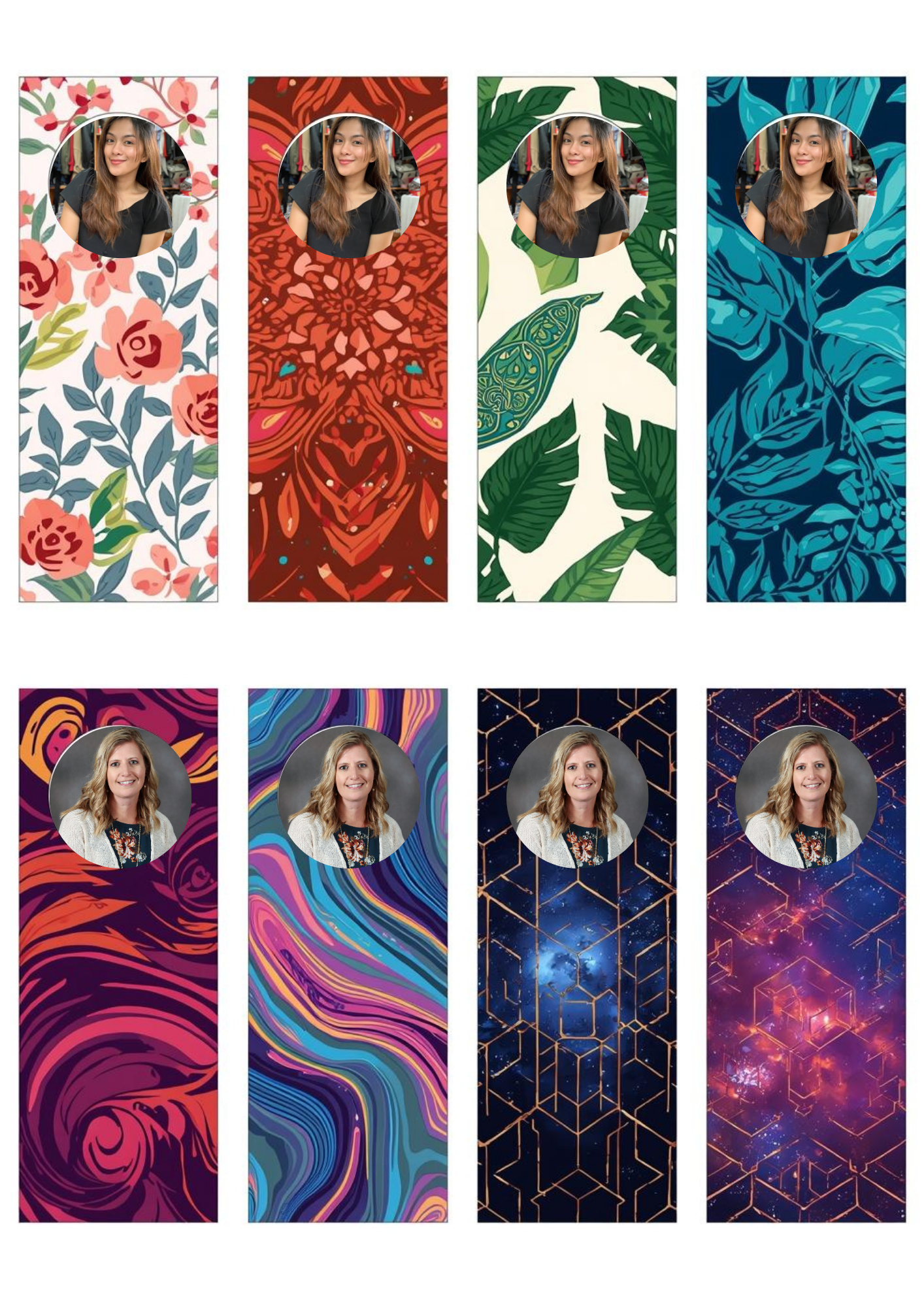 Slim,  Glossy, and Waterproof Custom Photo Bookmark – 4×13 cm ( Set of 8)