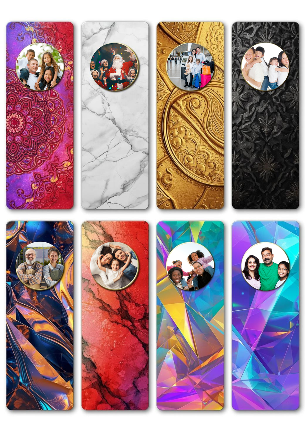 Slim,  Glossy, and Waterproof Custom Photo Bookmark – 4×13 cm ( Set of 8)