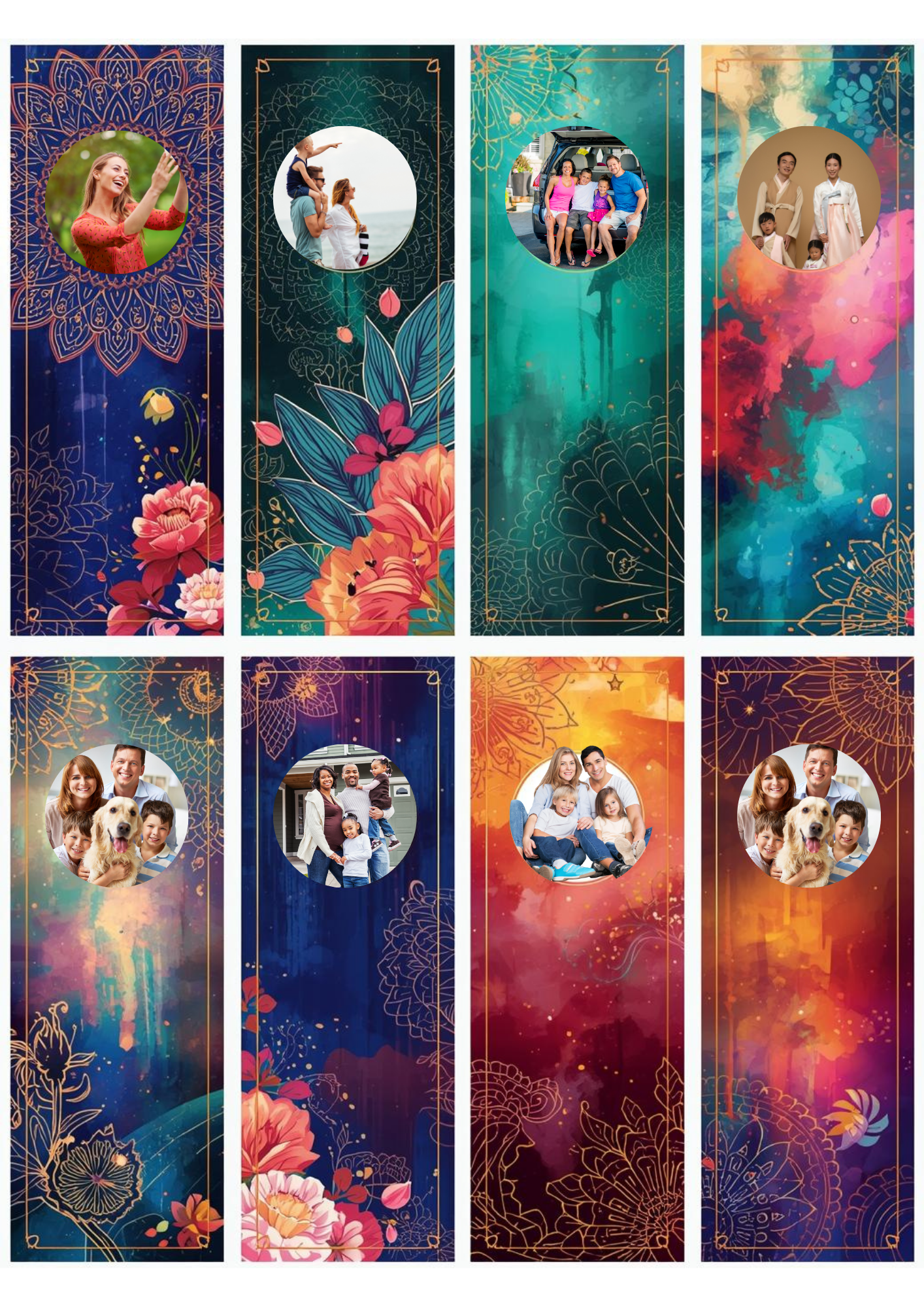 Slim,  Glossy, and Waterproof Custom Photo Bookmark – 4×13 cm ( Set of 8)