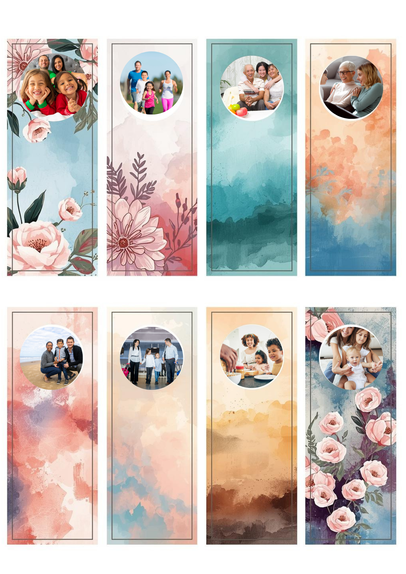 Slim,  Glossy, and Waterproof Custom Photo Bookmark – 4×13 cm ( Set of 8)