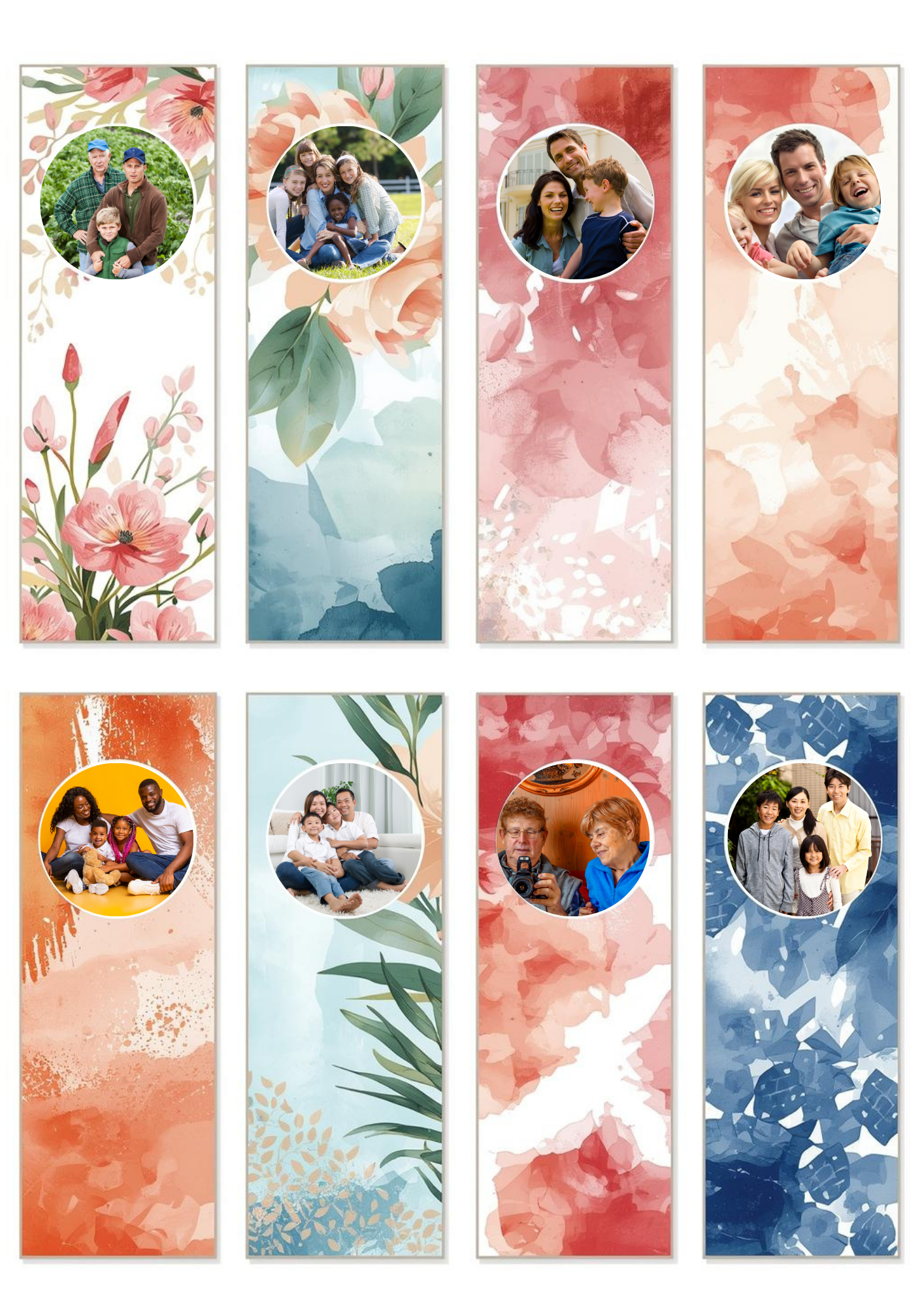 Slim,  Glossy, and Waterproof Custom Photo Bookmark – 4×13 cm ( Set of 8)