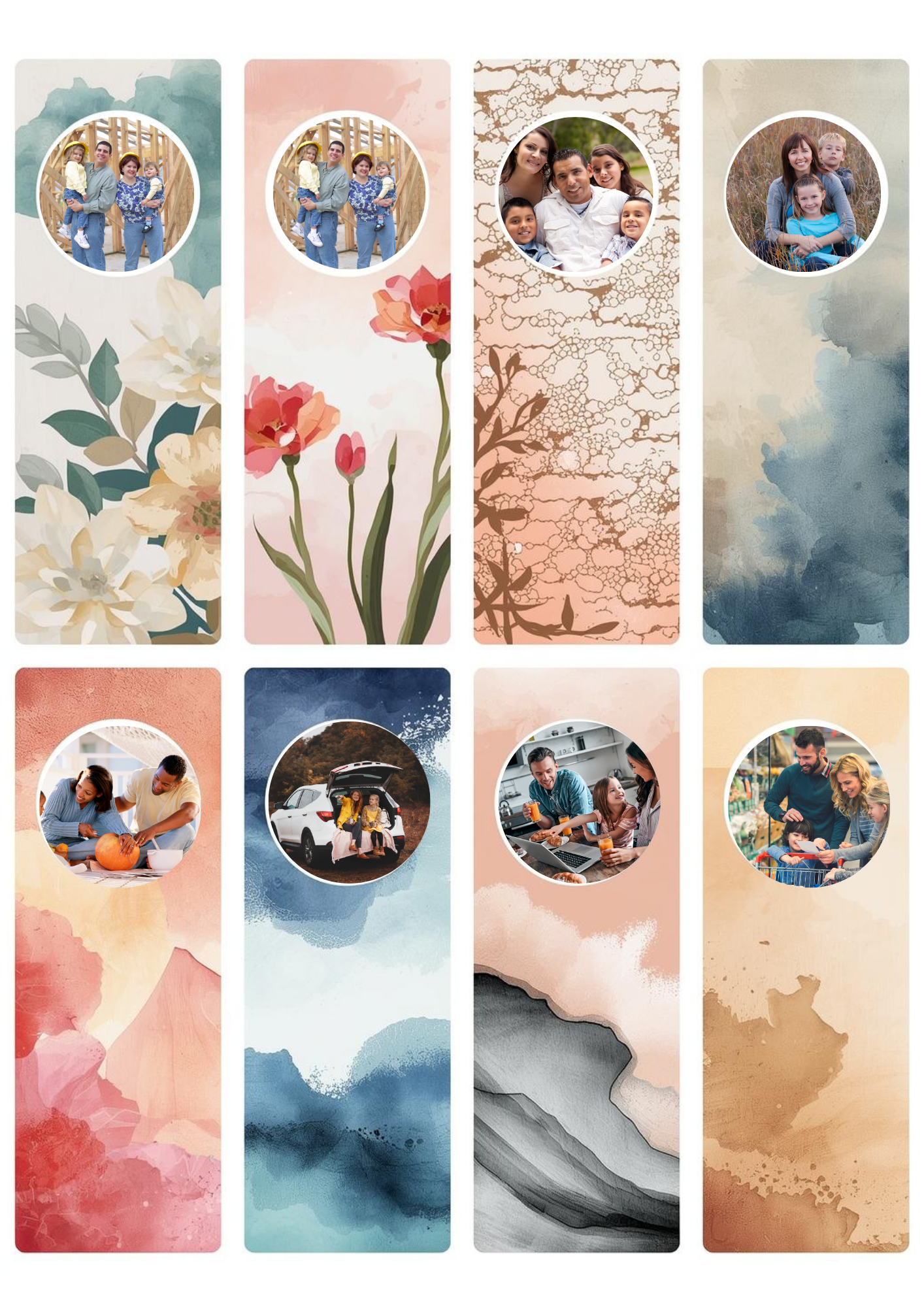 Slim,  Glossy, and Waterproof Custom Photo Bookmark – 4×13 cm ( Set of 8)