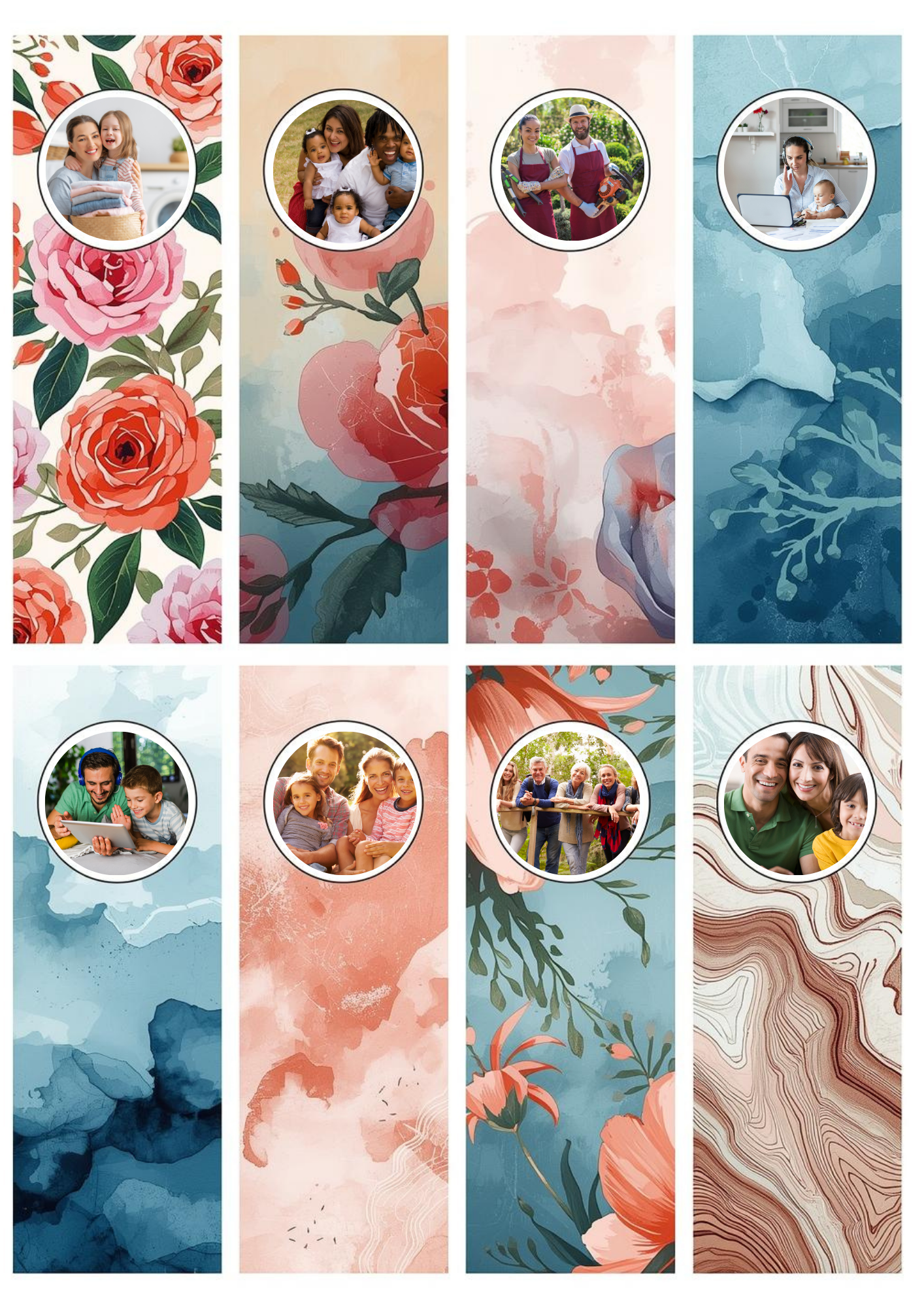 Slim,  Glossy, and Waterproof Custom Photo Bookmark – 4×13 cm ( Set of 8)