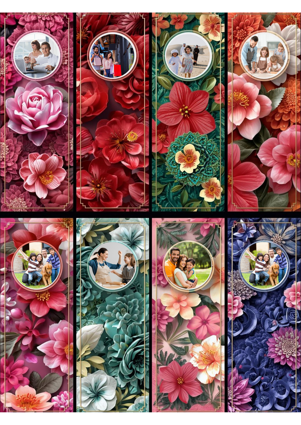 Slim,  Glossy, and Waterproof Custom Photo Bookmark – 4×13 cm ( Set of 8)