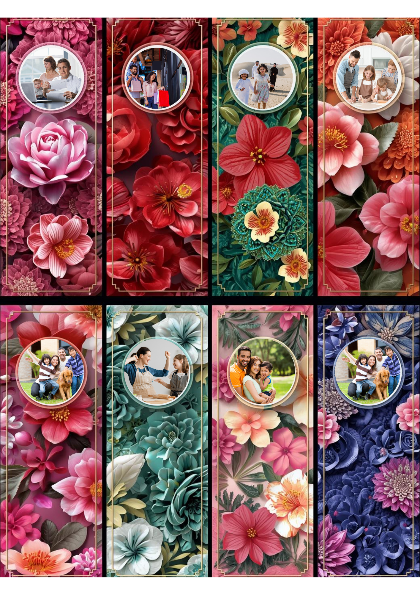Slim,  Glossy, and Waterproof Custom Photo Bookmark – 4×13 cm ( Set of 8)