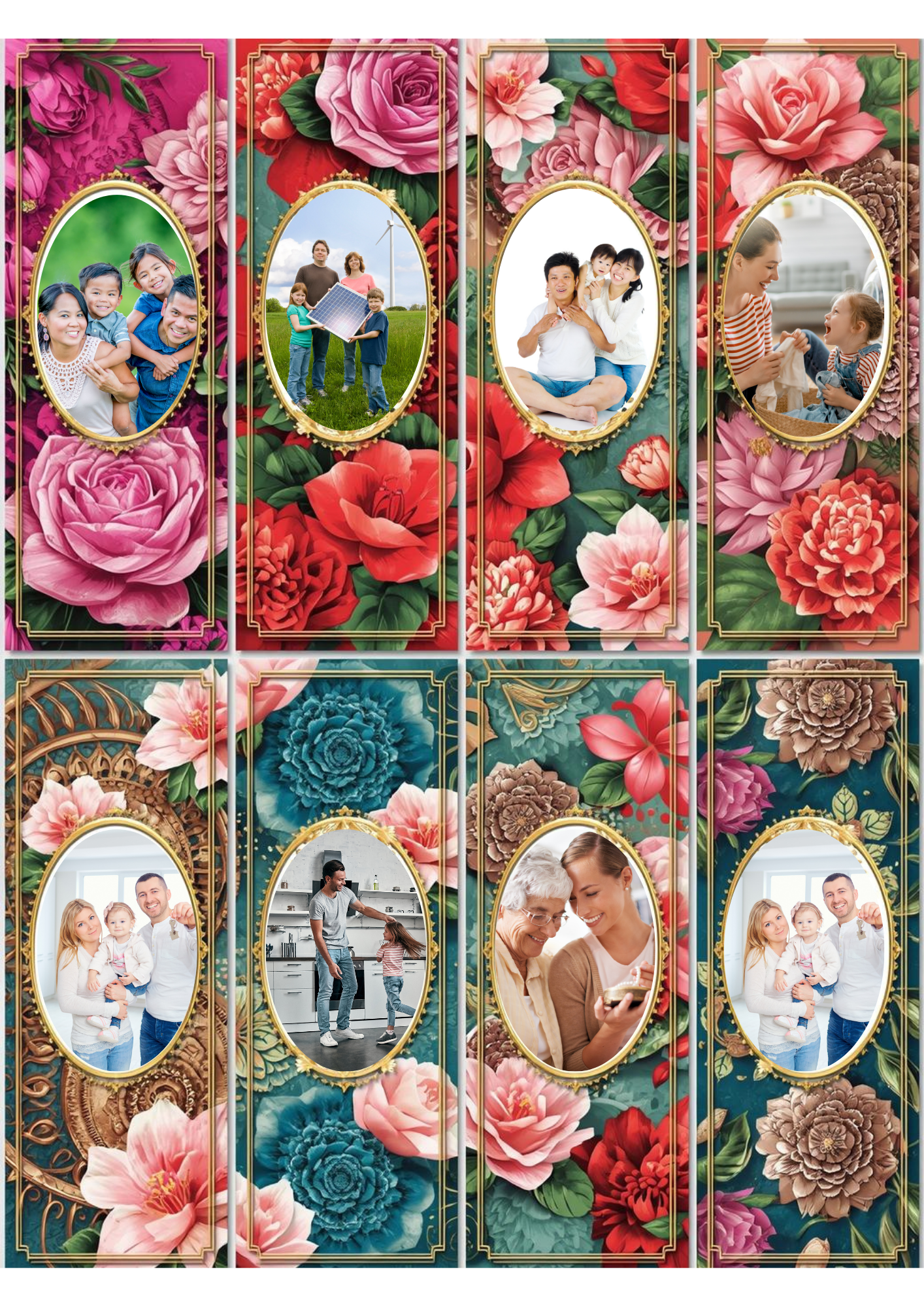 Slim,  Glossy, and Waterproof Custom Photo Bookmark – 4×13 cm ( Set of 8)