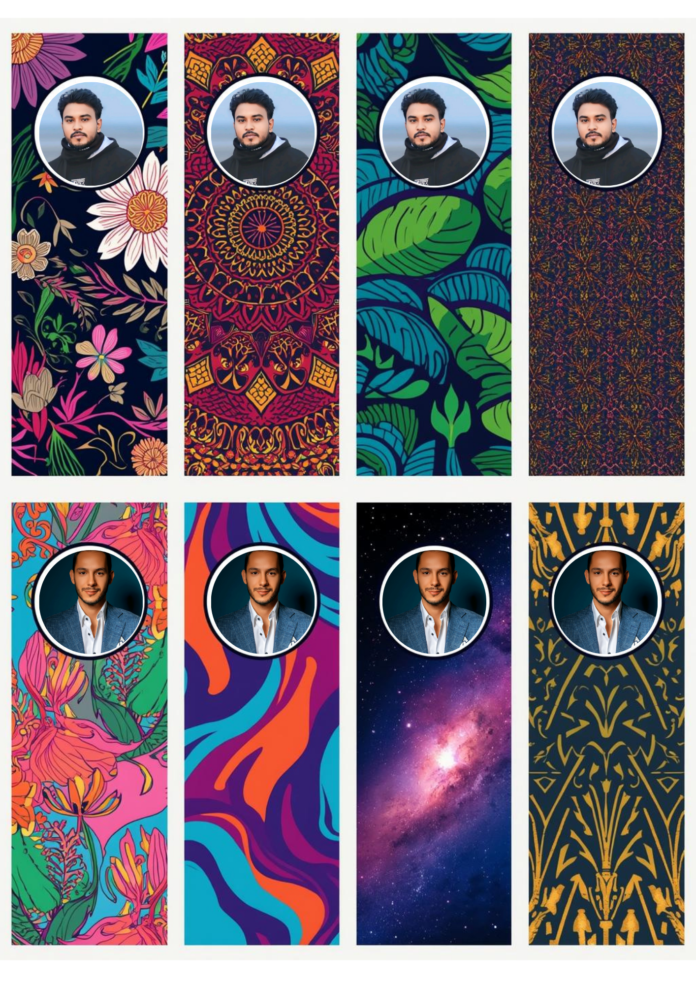 Slim,  Glossy, and Waterproof Custom Photo Bookmark – 4×13 cm ( Set of 8)