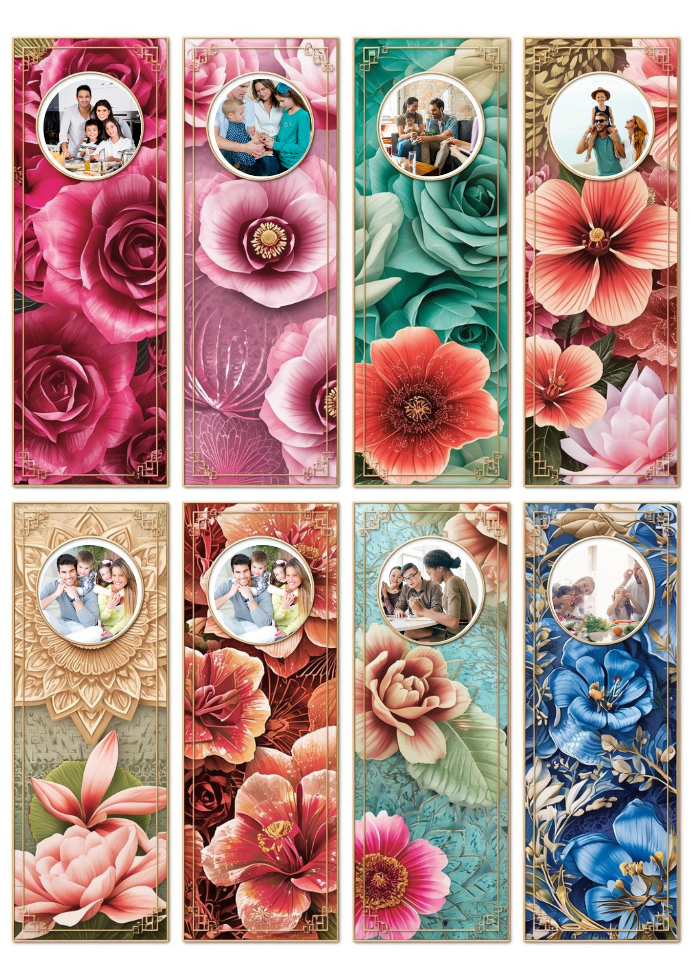 Slim,  Glossy, and Waterproof Custom Photo Bookmark – 4×13 cm ( Set of 8)