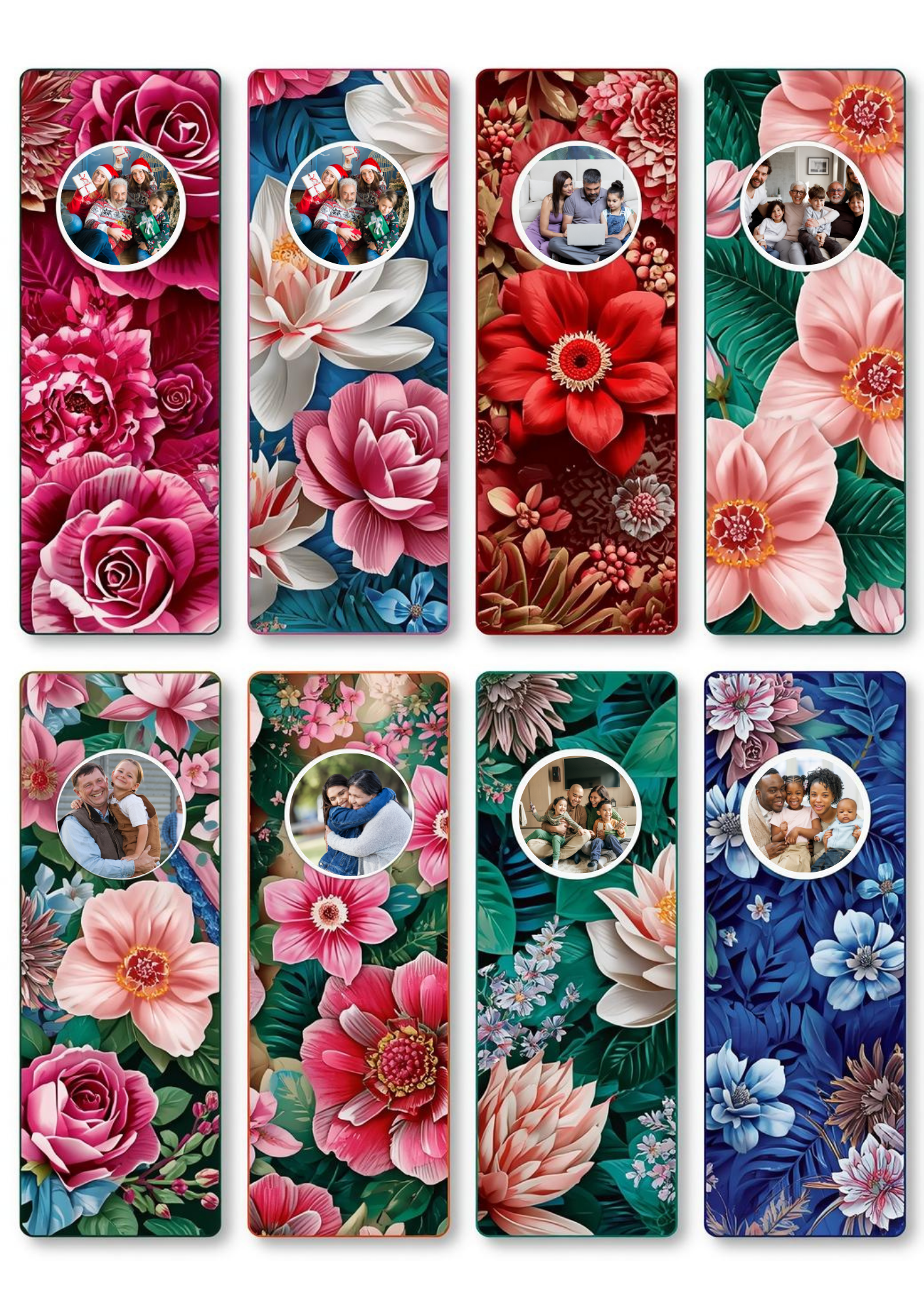 Slim,  Glossy, and Waterproof Custom Photo Bookmark – 4×13 cm ( Set of 8)