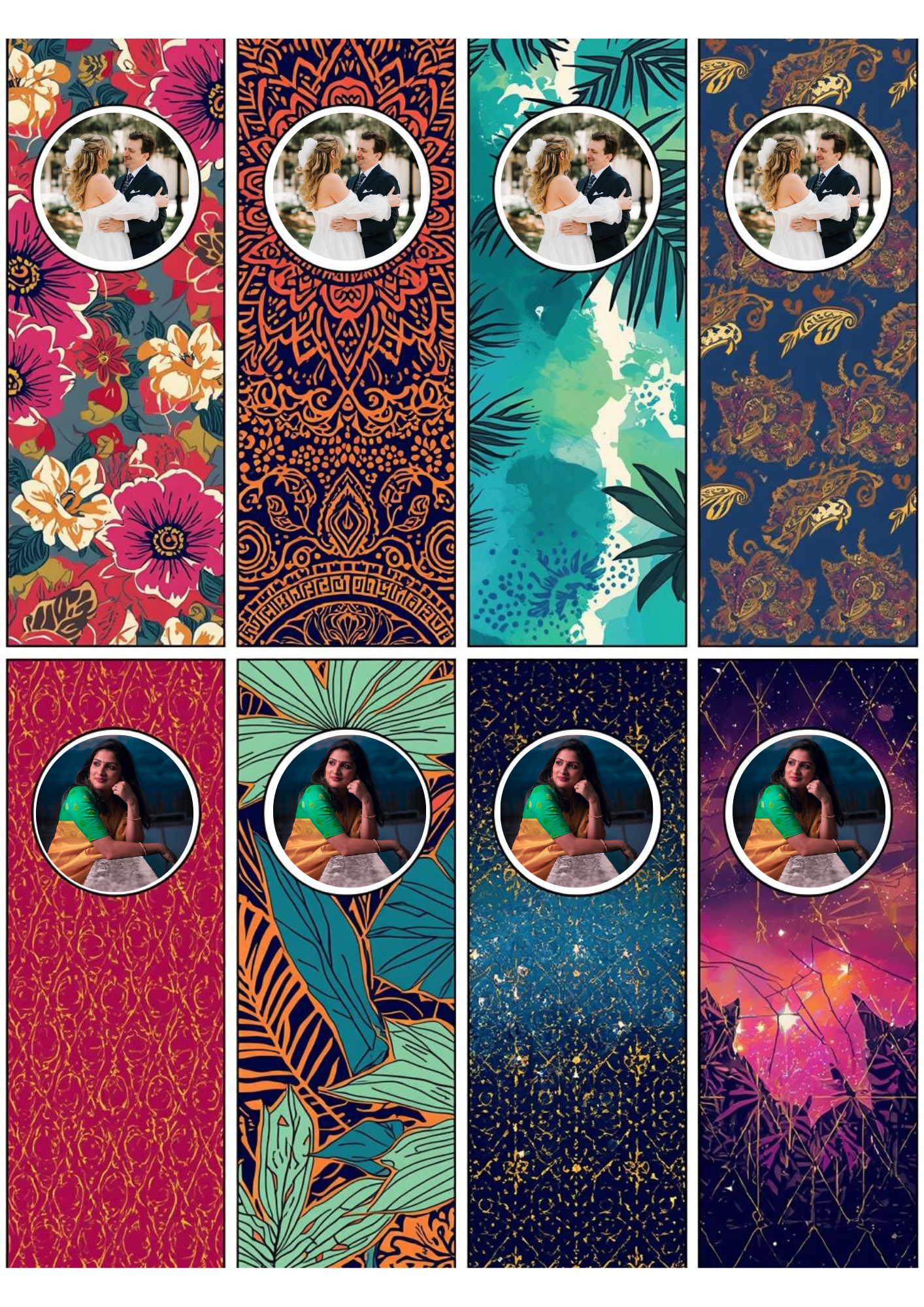 Slim,  Glossy, and Waterproof Custom Photo Bookmark – 4×13 cm ( Set of 8)