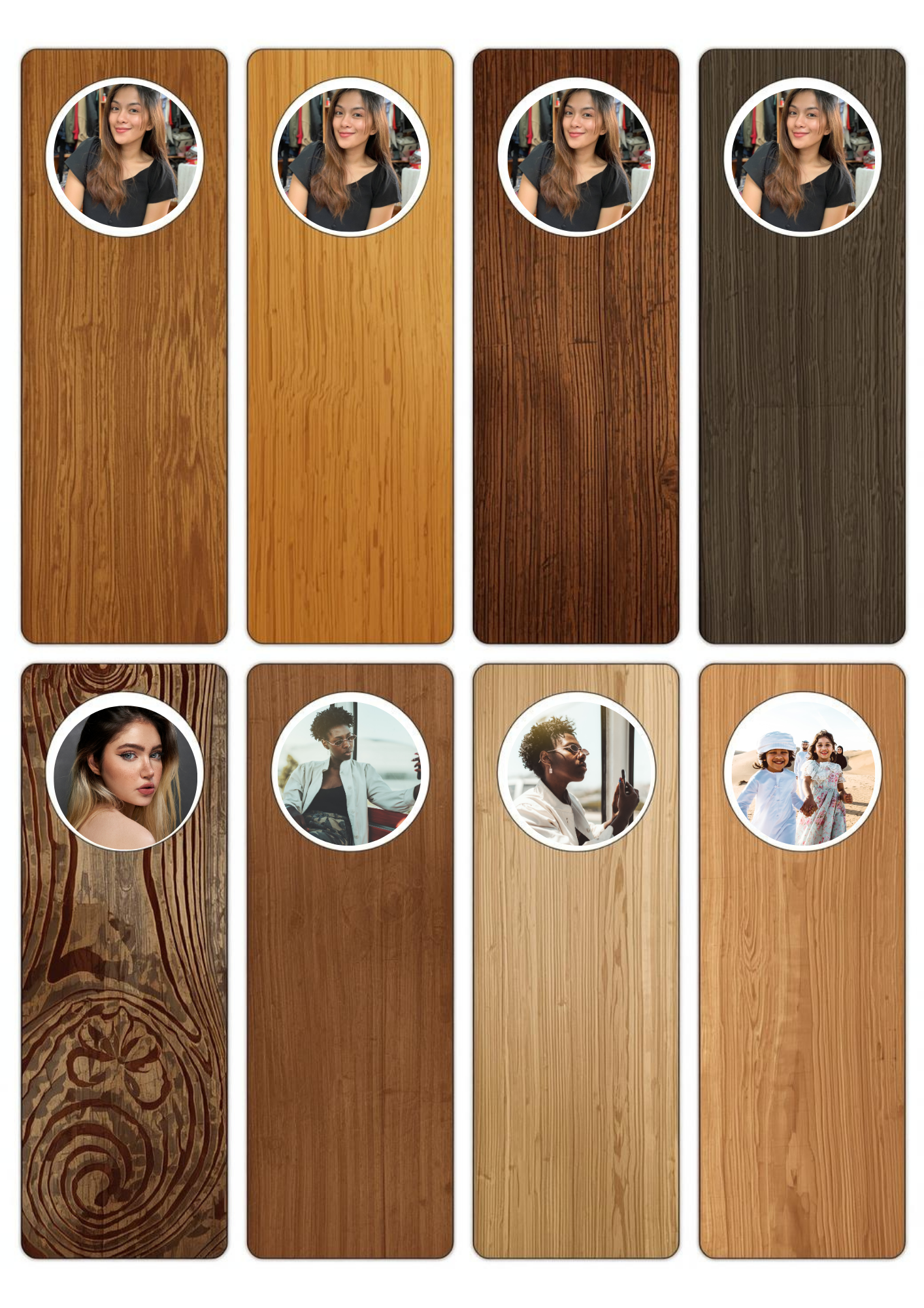 Slim,  Glossy, and Waterproof Custom Photo Bookmark – 4×13 cm ( Set of 8)