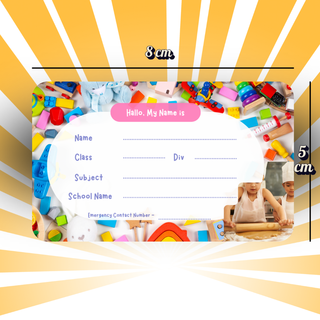 Custom Kids Notebook Sticker  - 24 Stickers @ Just 199 ₹