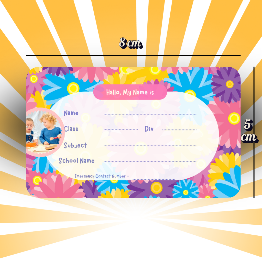 Custom Kids Notebook Sticker  - 24 Stickers @ Just 199 ₹