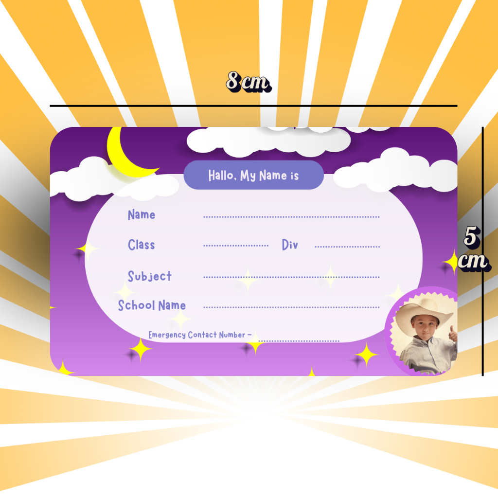 Custom Kids Notebook Sticker  - 24 Stickers @ Just 199 ₹