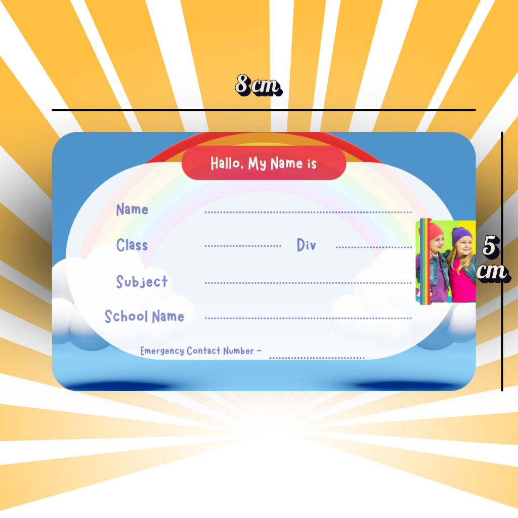 Custom Kids Notebook Sticker  - 24 Stickers @ Just 199 ₹