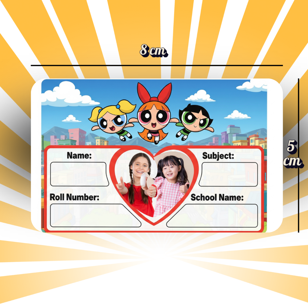 Custom Kids Notebook Sticker  - 24 Stickers @ Just 199 ₹
