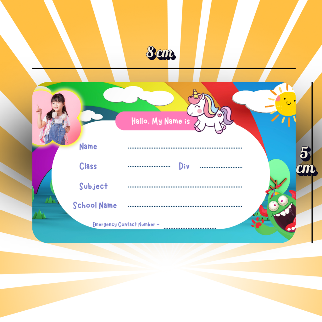 Custom Kids Notebook Sticker  - 24 Stickers @ Just 199 ₹