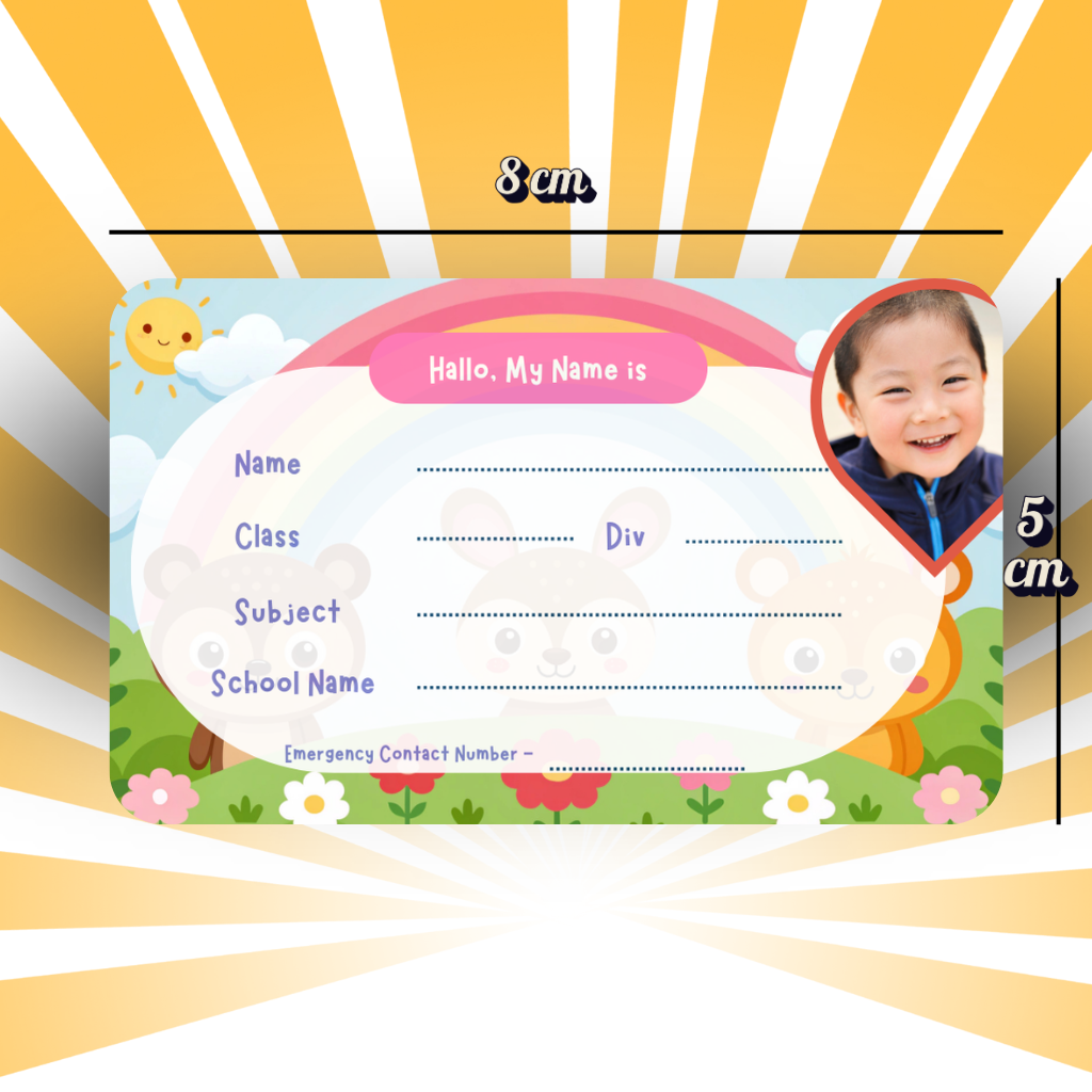 Custom Kids Notebook Sticker  - 24 Stickers @ Just 199 ₹