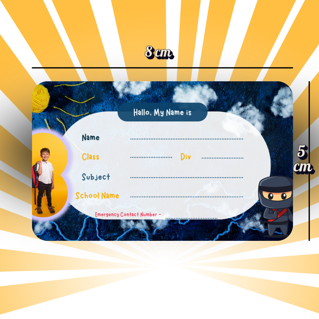 Custom Kids Notebook Sticker  - 24 Stickers @ Just 199 ₹