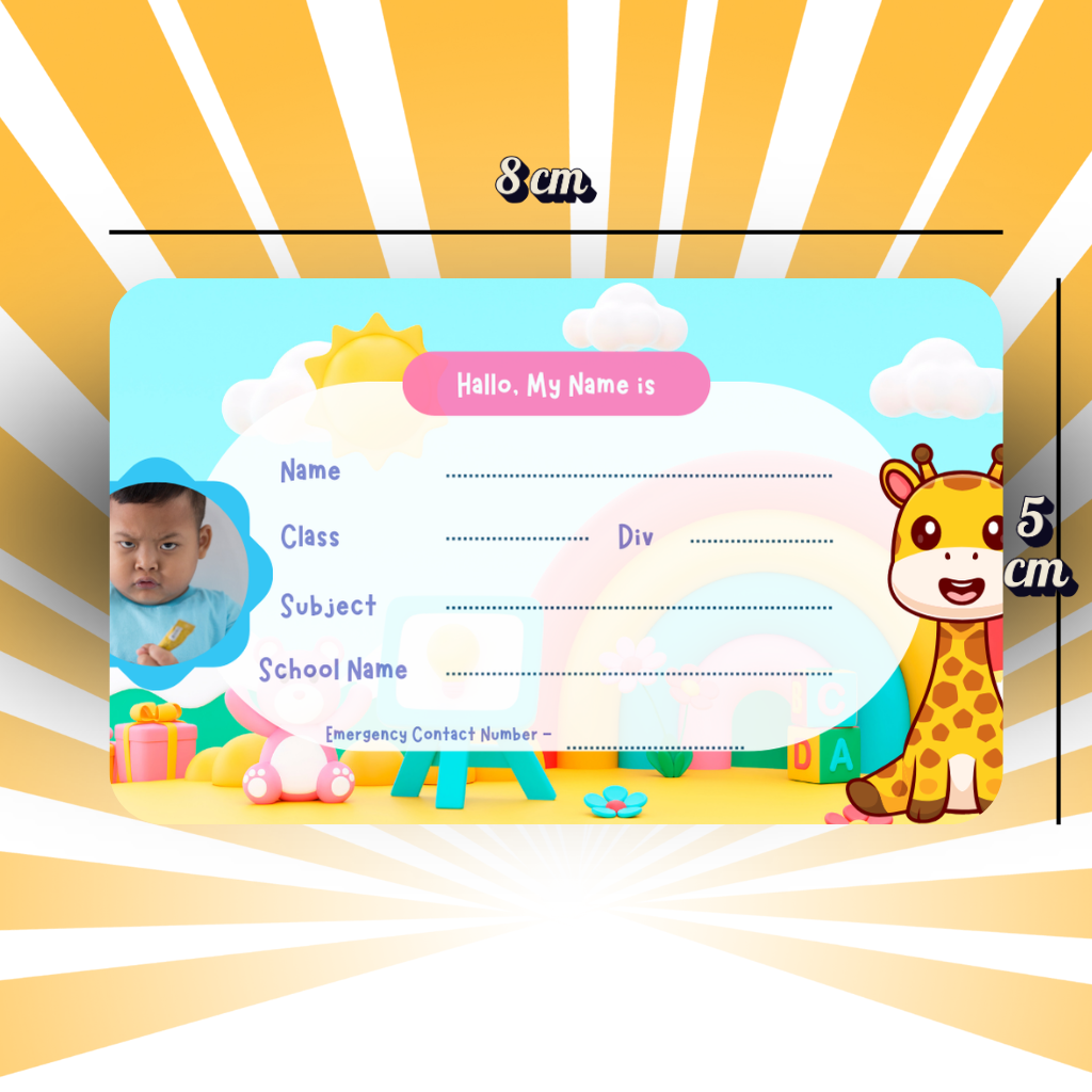 Custom Kids Notebook Sticker  - 24 Stickers @ Just 199 ₹