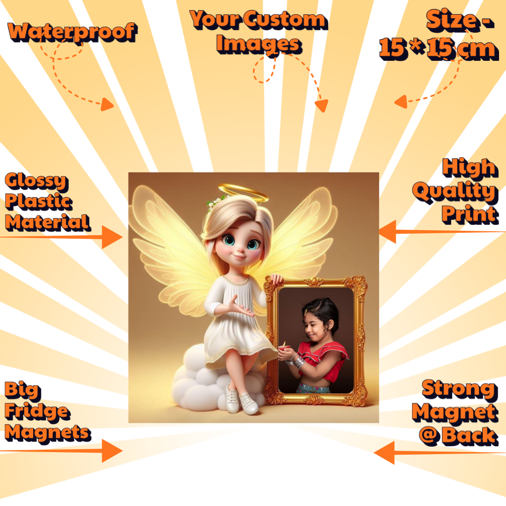 Kids Custom Photo Fridge Magnets – Fun & Personalized - 15*15cm Square