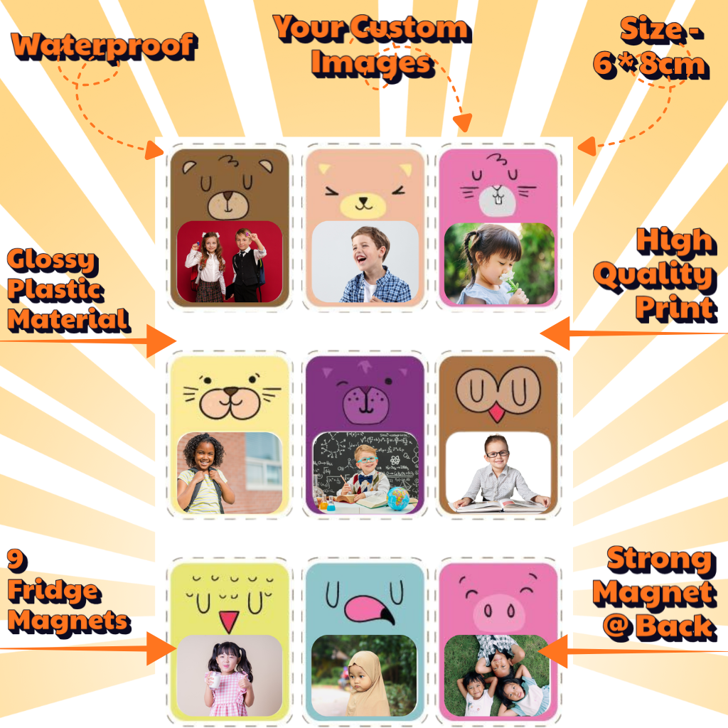 Kids Custom Photo Fridge Magnets – Fun & Personalized