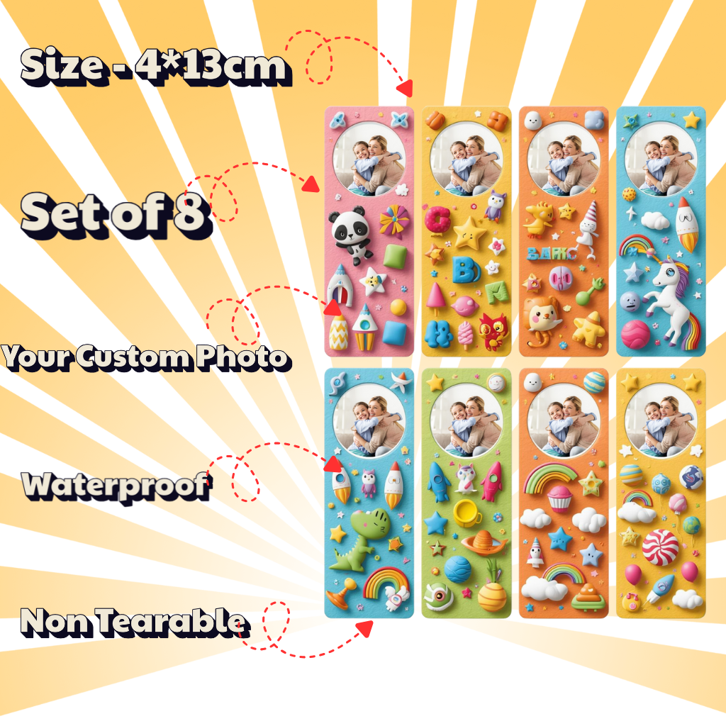 Personalized Bookmark for Kids – Add Your Child’s Photo ( Set of 8)
