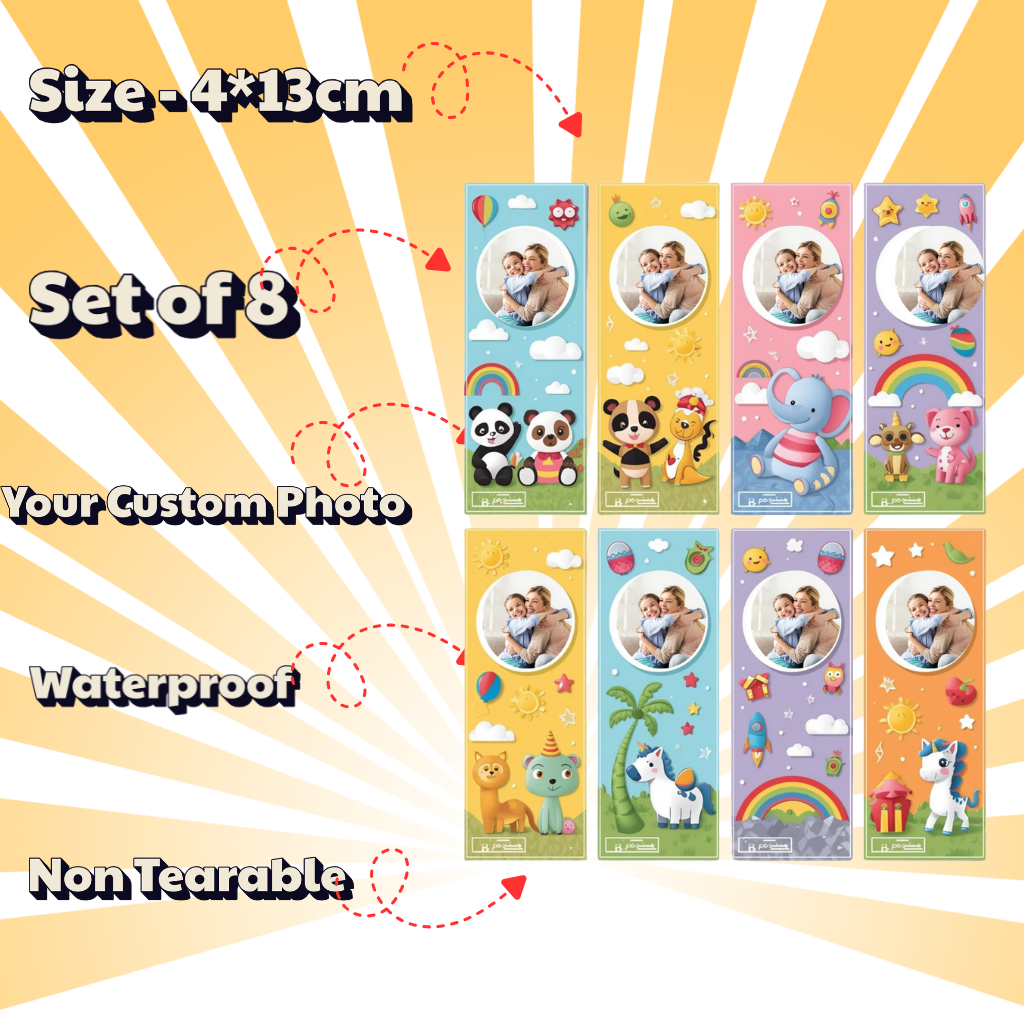 Personalized Bookmark for Kids – Add Your Child’s Photo ( Set of 8)