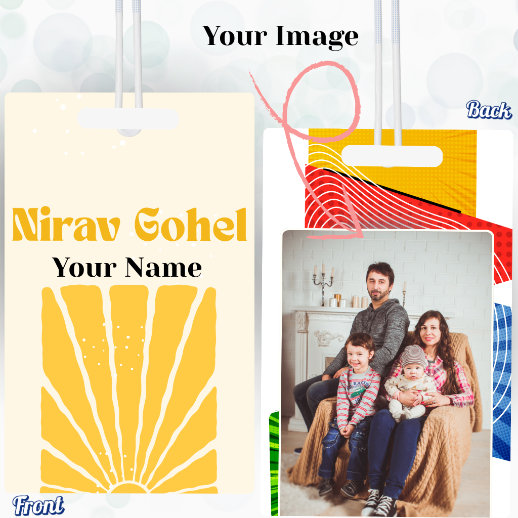 Luggage Tag With Name & Image Customisation - 7*9 Cm