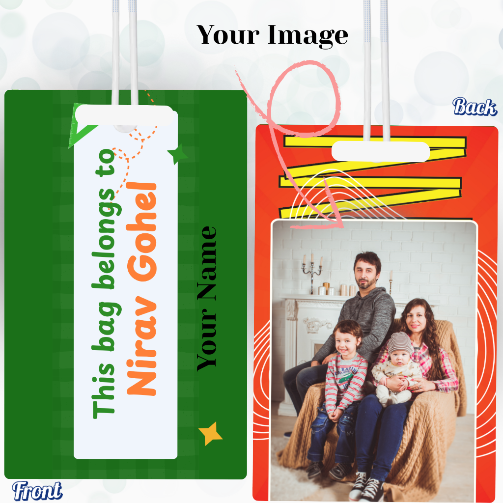 Luggage Tag With Name & Image Customisation - 7*9 Cm