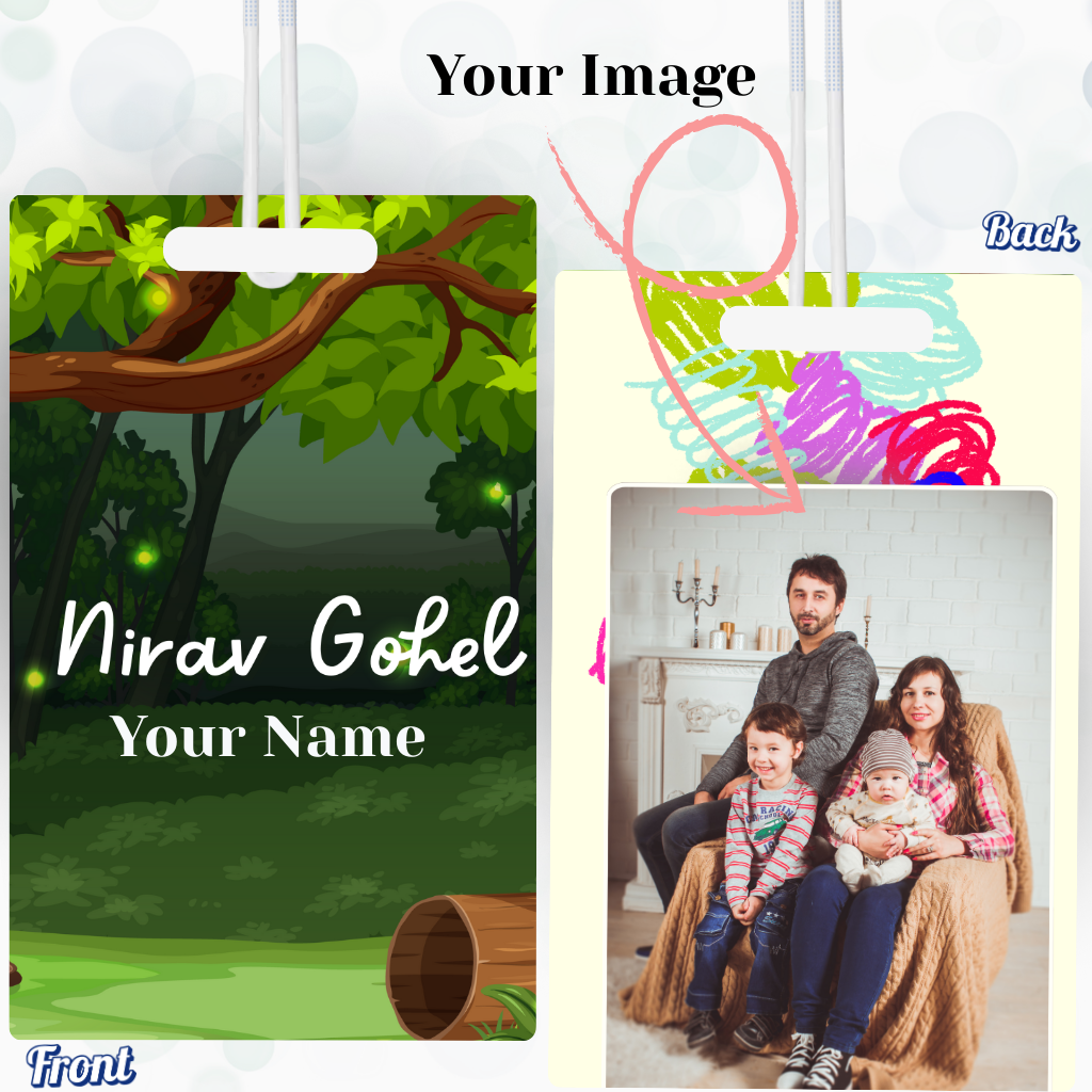 Luggage Tag With Name & Image Customisation - 7*9 Cm