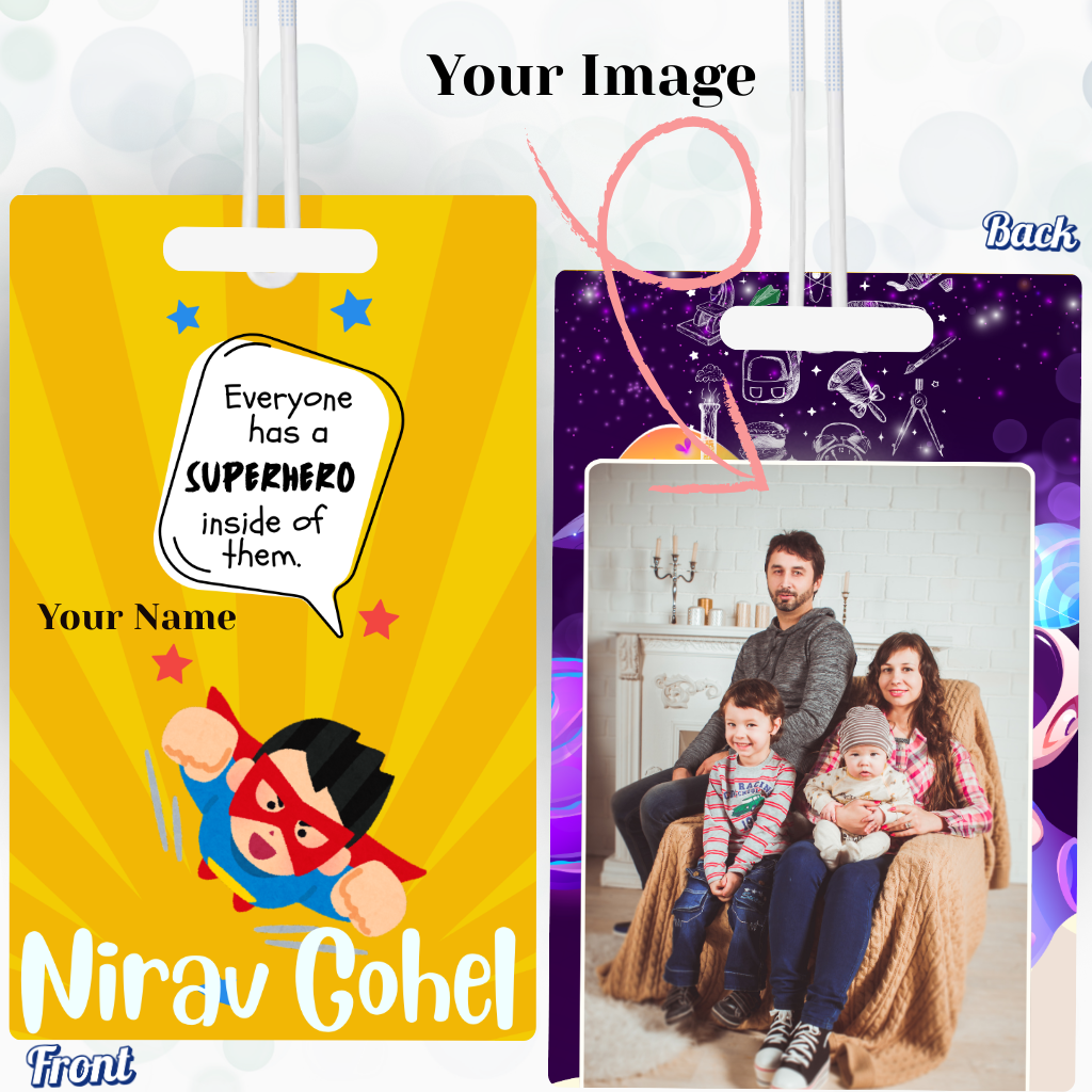 Luggage Tag With Name & Image Customisation - 7*9 Cm