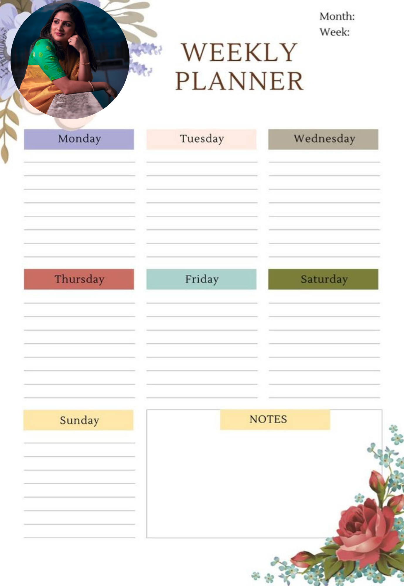 Personalized Weekly Planner Fridge Magnet | Custom A4 Magnetic Board with Name & Photo | Rewritable, Durable & Reusable