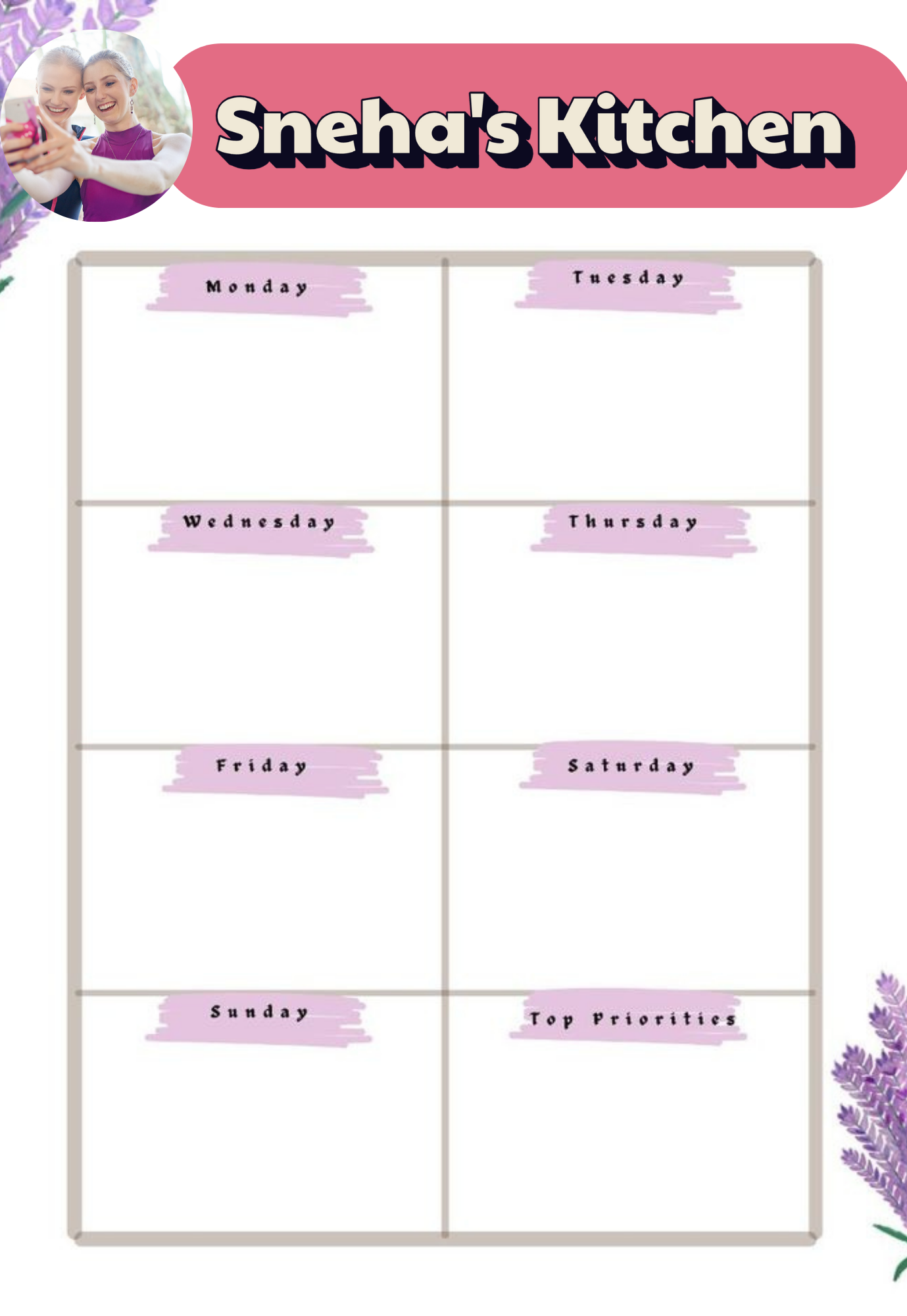 Personalized Weekly Planner Fridge Magnet | Custom A4 Magnetic Board with Name & Photo | Rewritable, Durable & Reusable