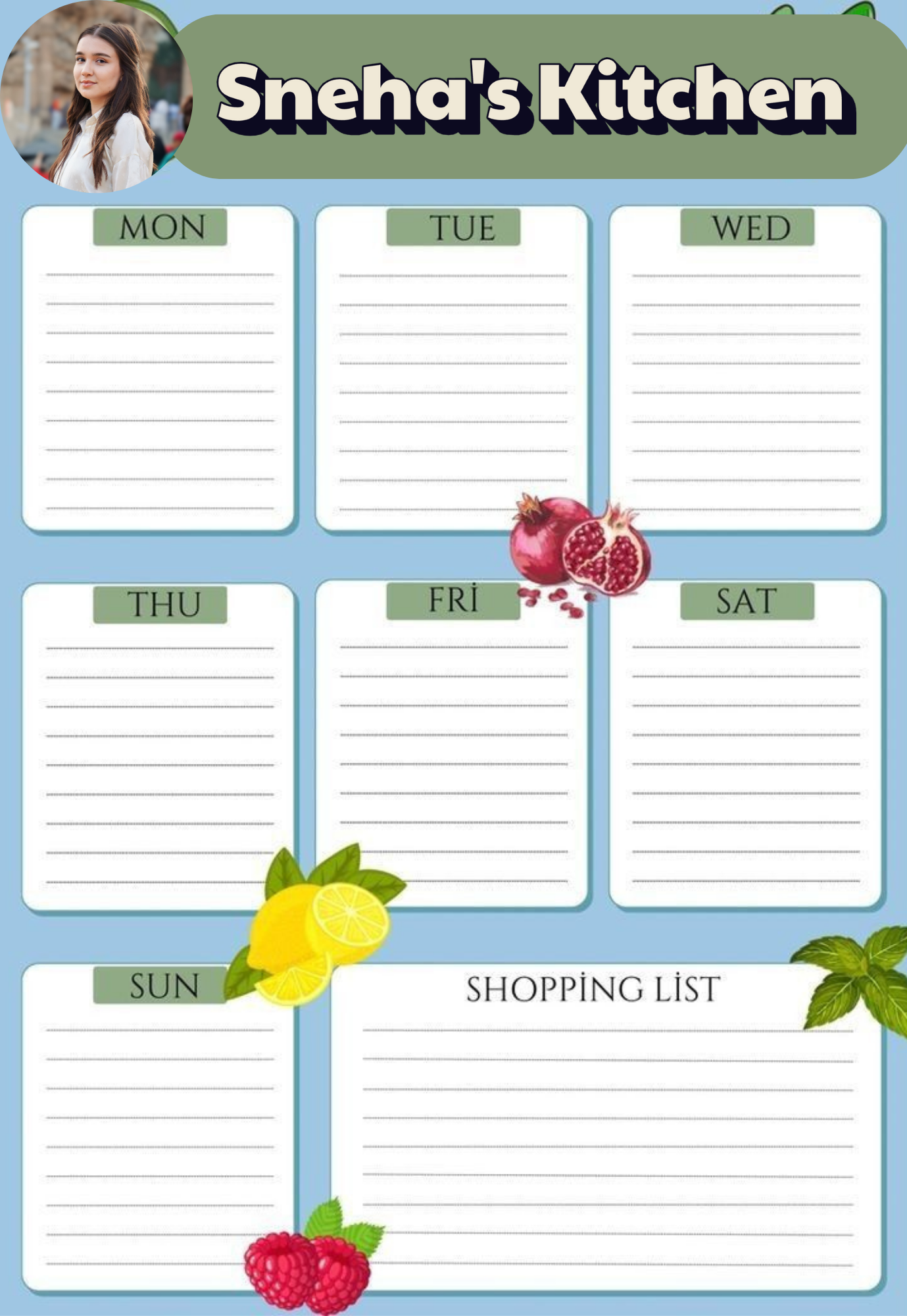 Personalized Weekly Planner Fridge Magnet | Custom A4 Magnetic Board with Name & Photo | Rewritable, Durable & Reusable