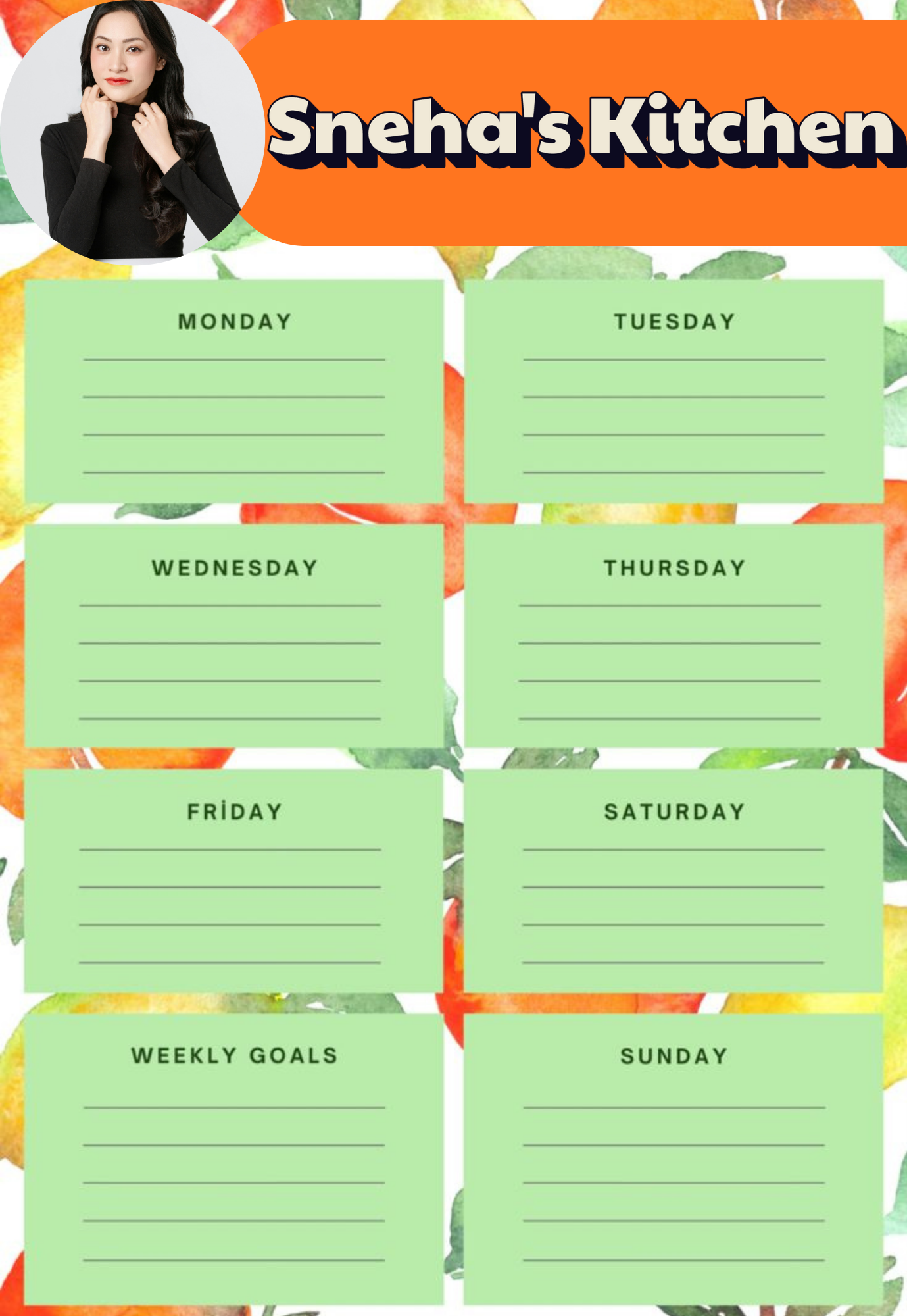 Personalized Weekly Planner Fridge Magnet | Custom A4 Magnetic Board with Name & Photo | Rewritable, Durable & Reusable